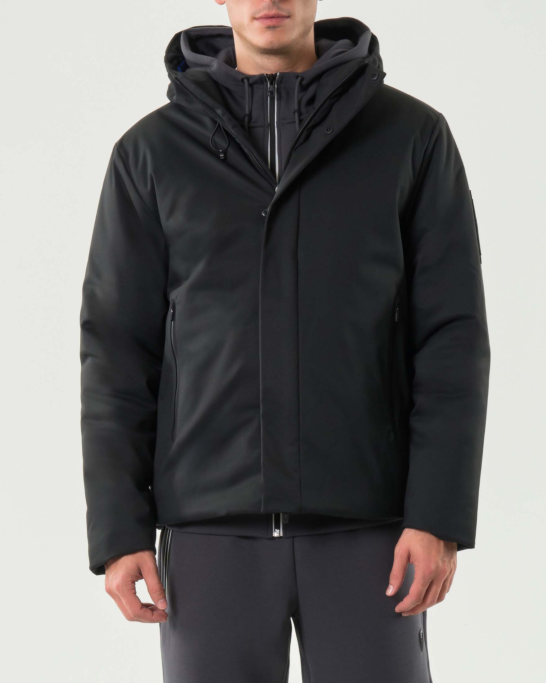 Giubbino EA7 nero con cappuccio e zip nascosta image