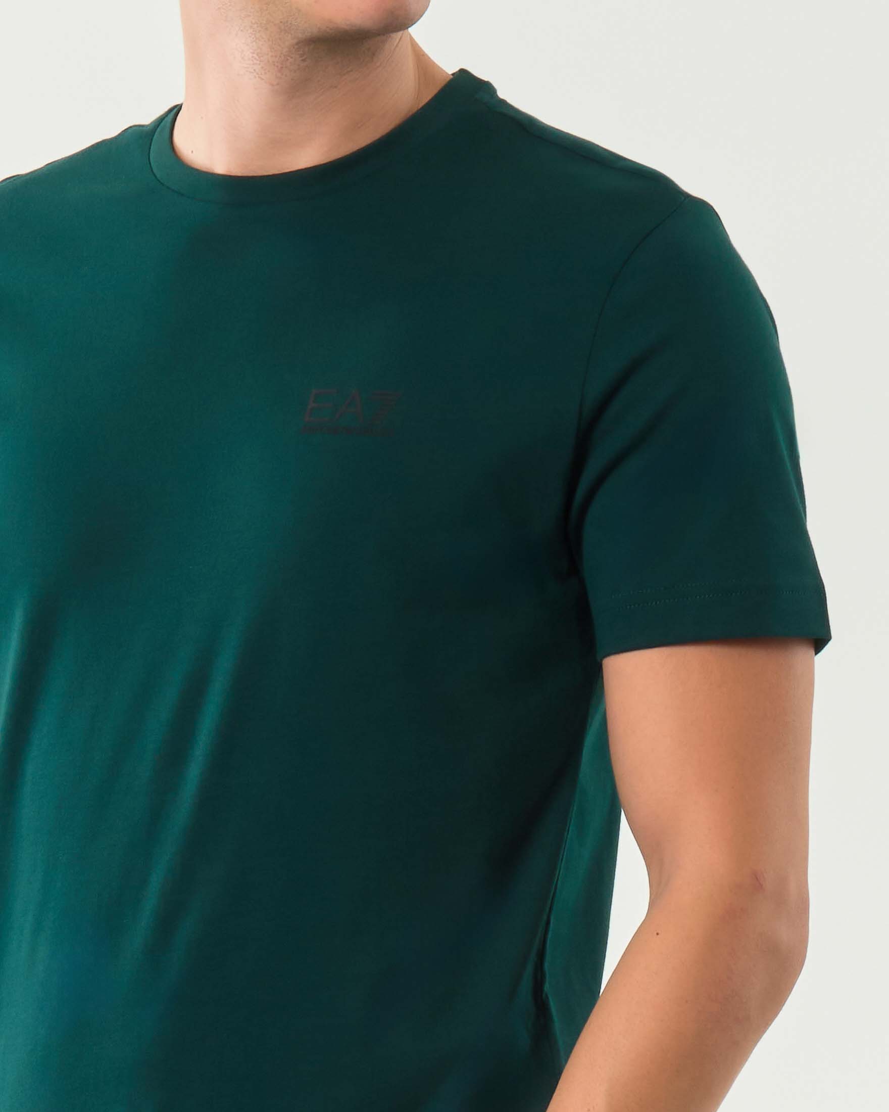 T-shirt EA7 verde smeraldo mezza manica in puro pima cotton image