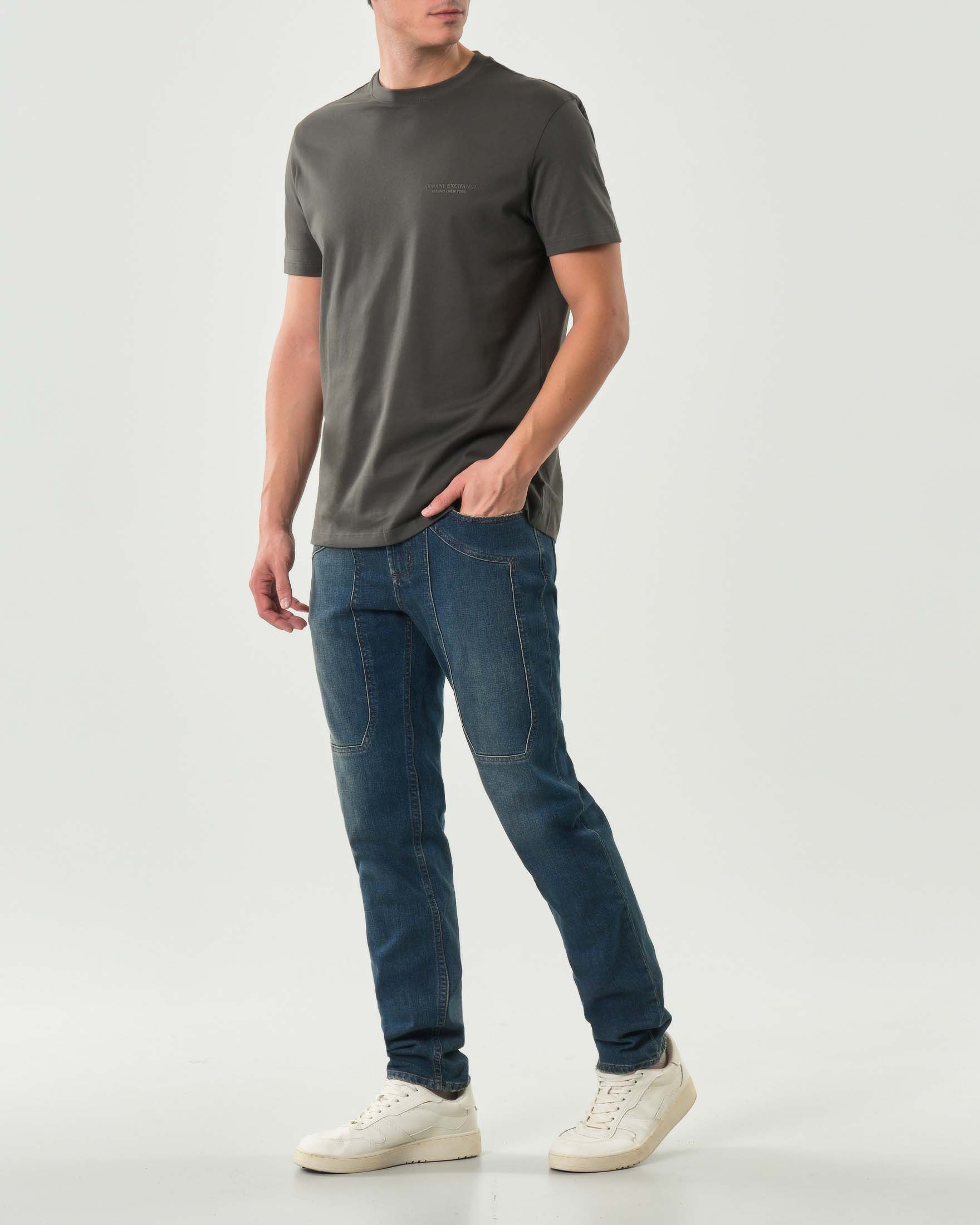 Jeans Jeckerson John in cotone stretch lavaggio scuro stone washed con toppa