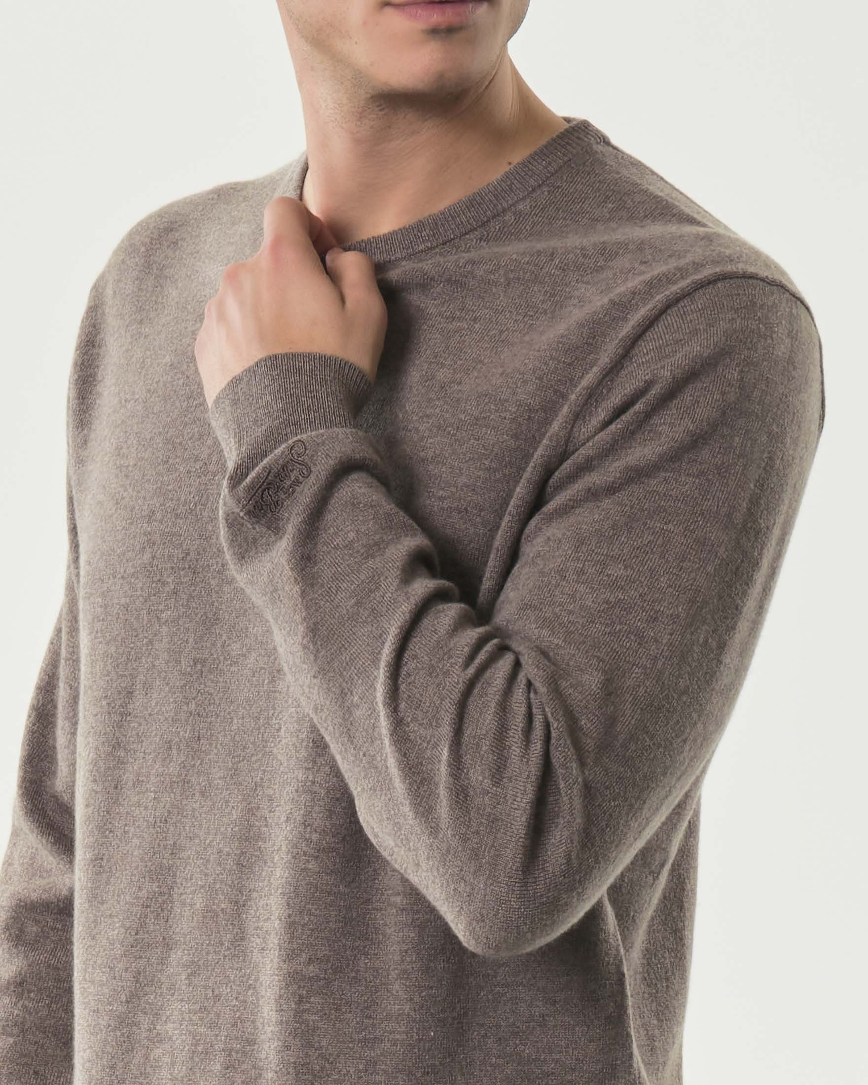 Maglia girocollo MC2 Saint Barth noce in misto lana merino e cashmere image