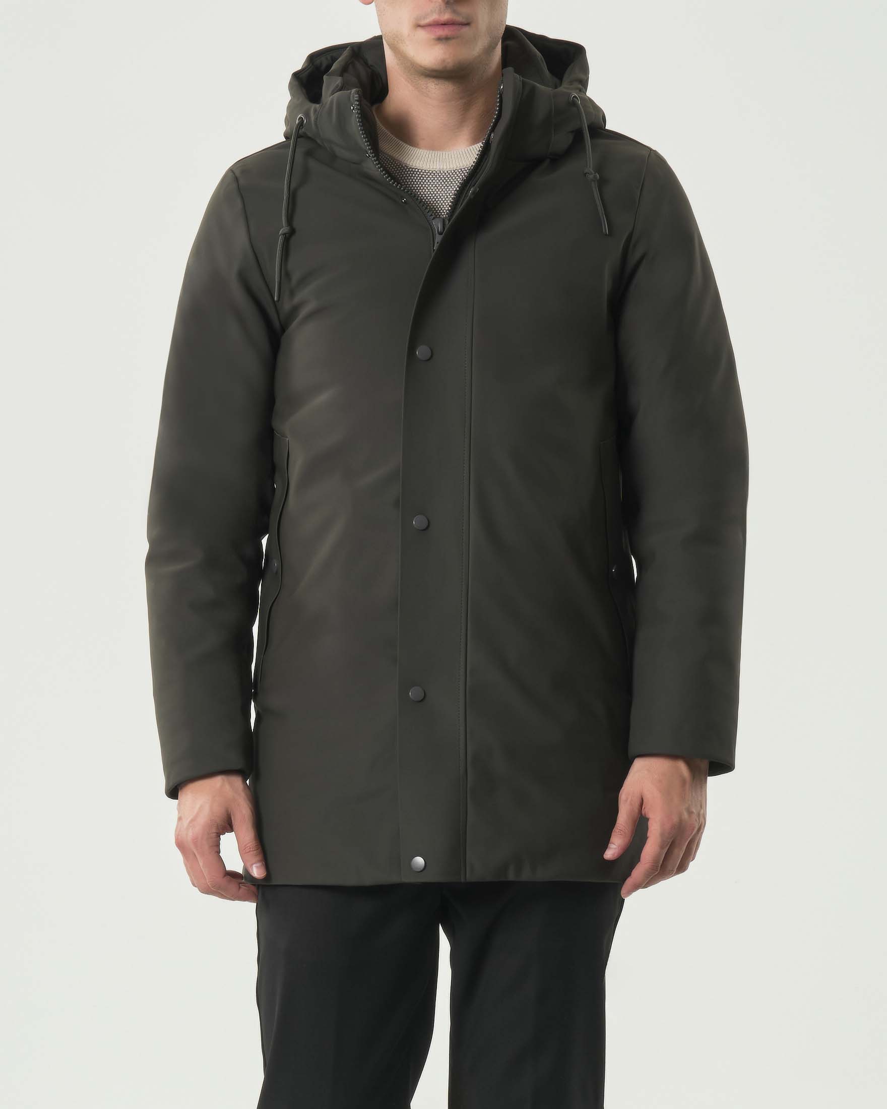 Parka verde militare Paul Baker in tessuto tecnico con cappuccio image