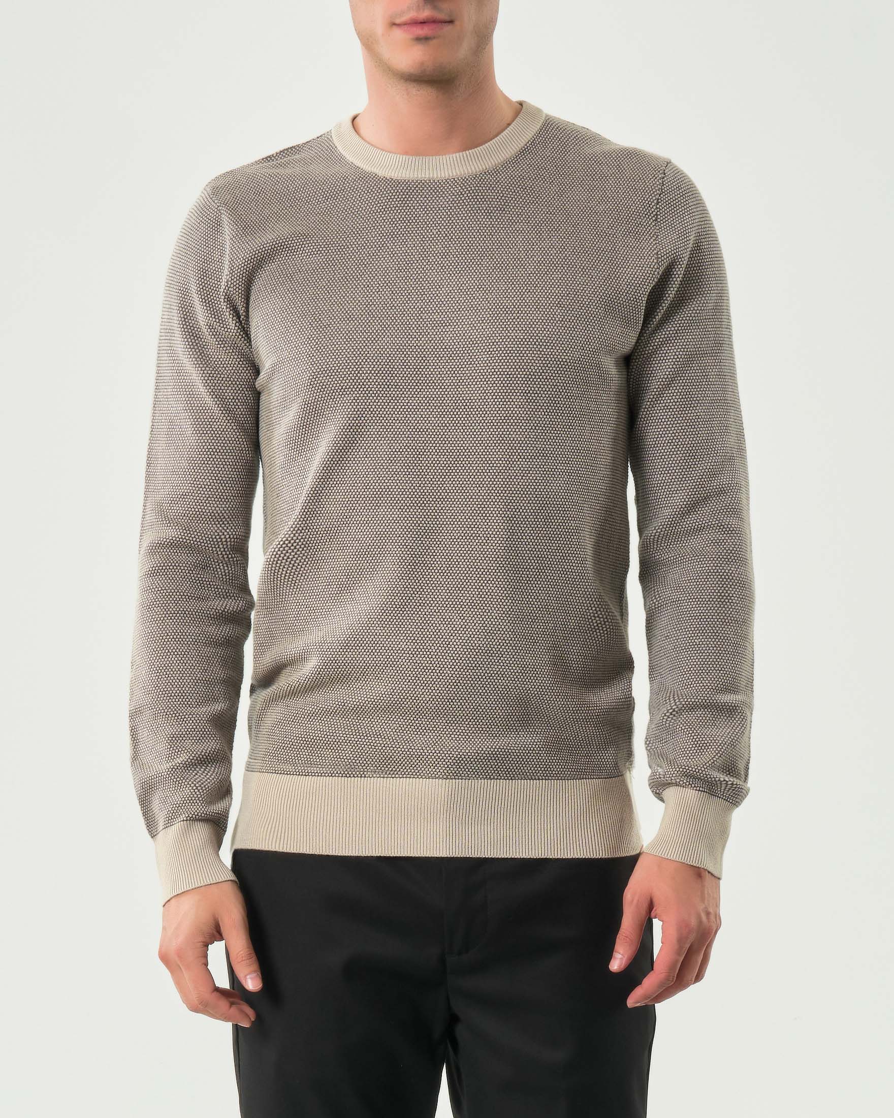 Maglia Paul Baker girocollo beige in viscosa micro armatura