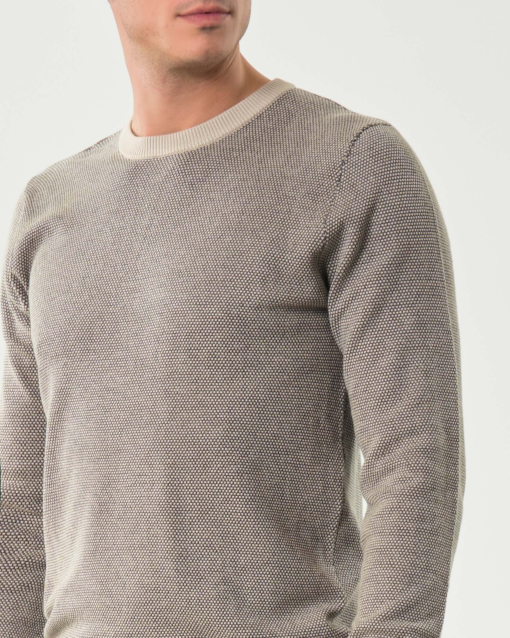 Maglia Paul Baker girocollo beige in viscosa micro armatura image
