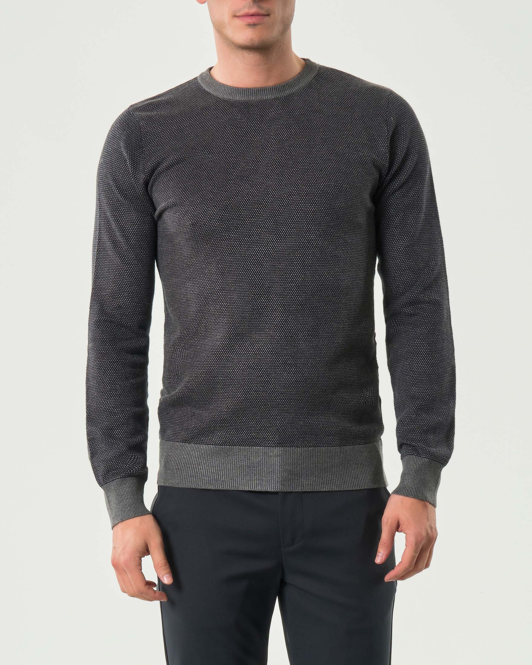 Maglia Paul Baker girocollo grigio antracite in viscosa micro armatura