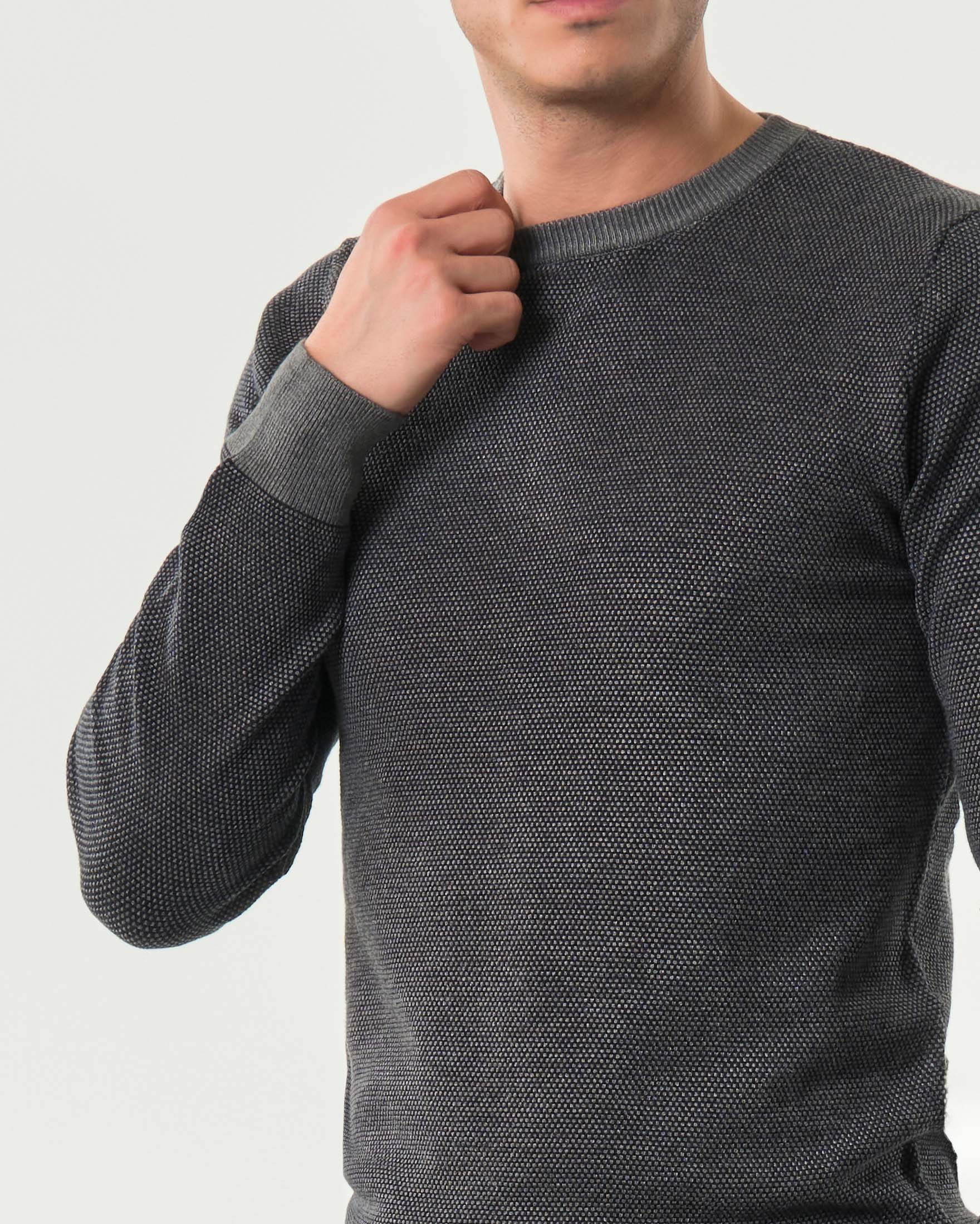 Maglia Paul Baker girocollo grigio antracite in viscosa micro armatura image