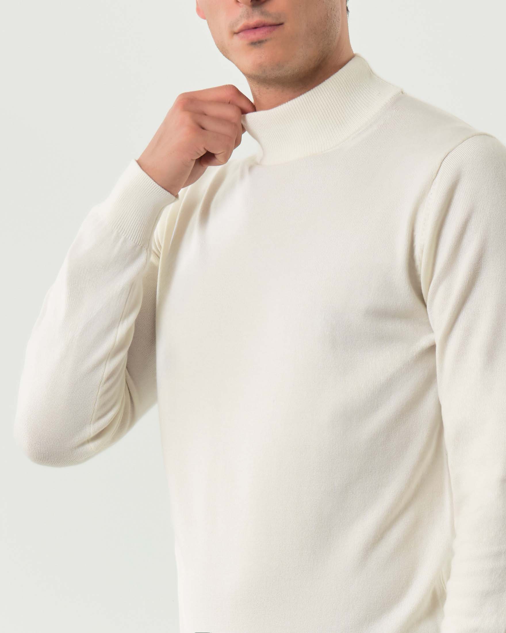 Lupetto Paul Baker panna tinta unita in misto lana image