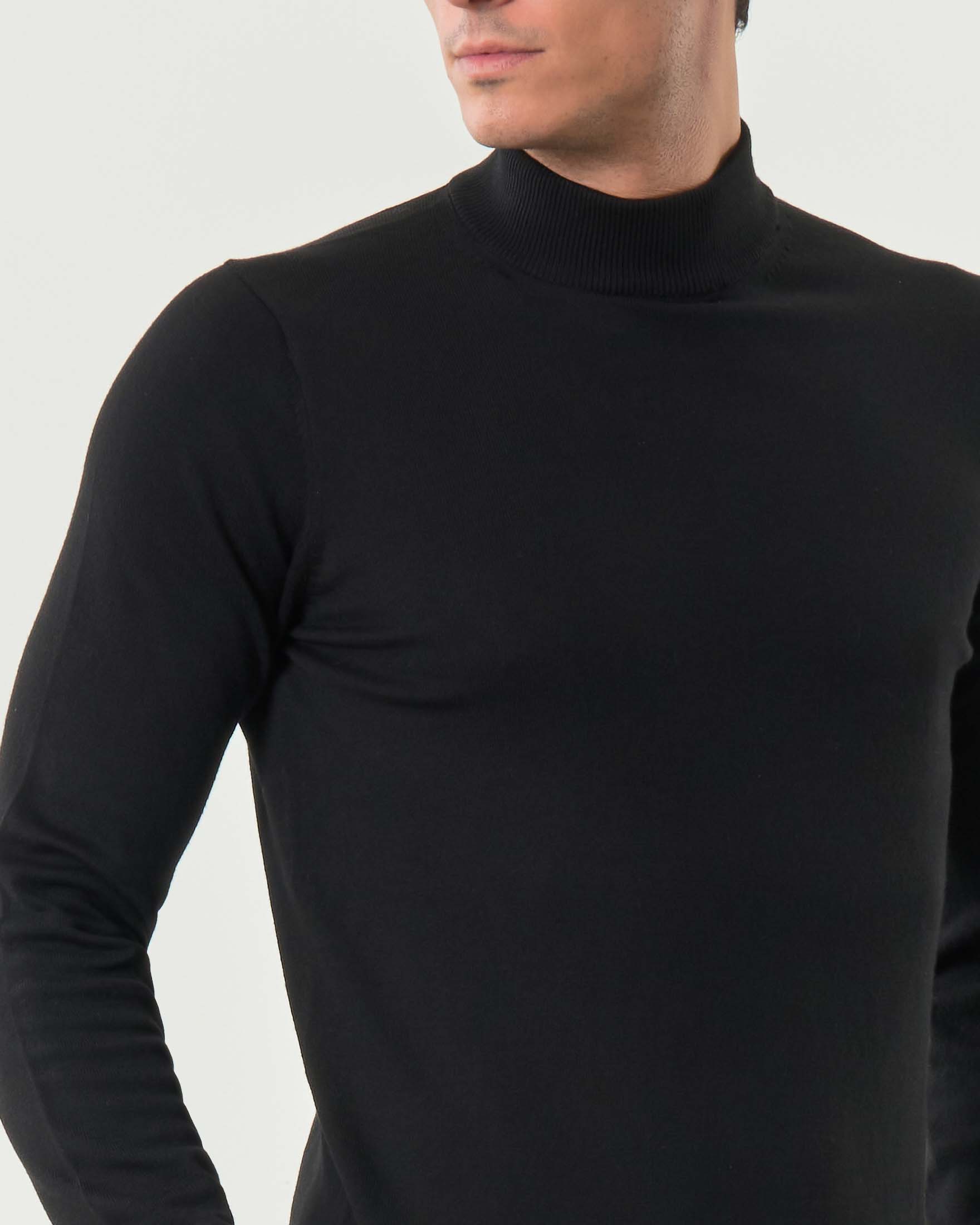 Lupetto Paul Baker nero tinta unita in misto lana image