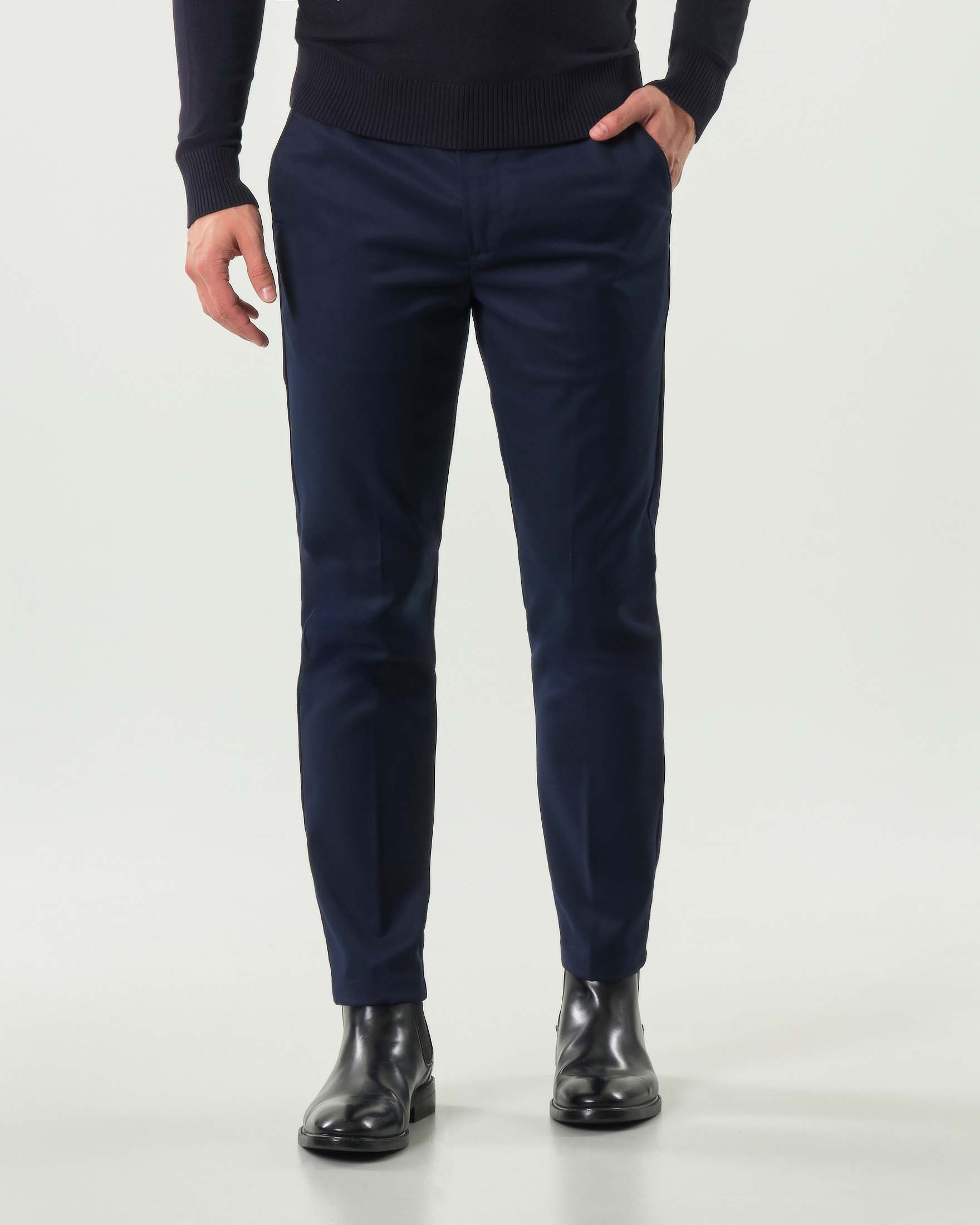 Pantalone chino Paul Baker blu in misto viscosa stretch image