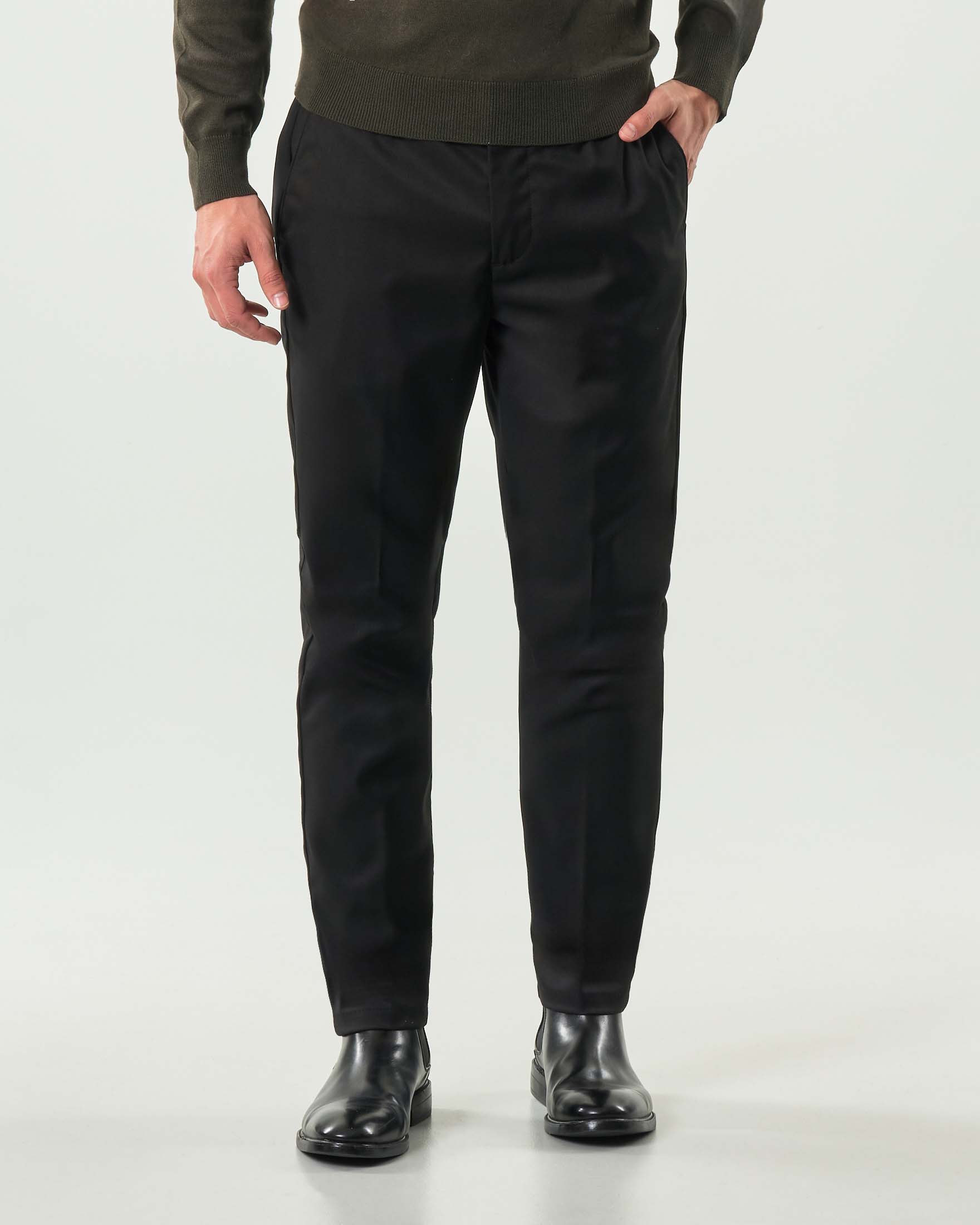 Pantalone chino Paul Baker nero in misto viscosa stretch image