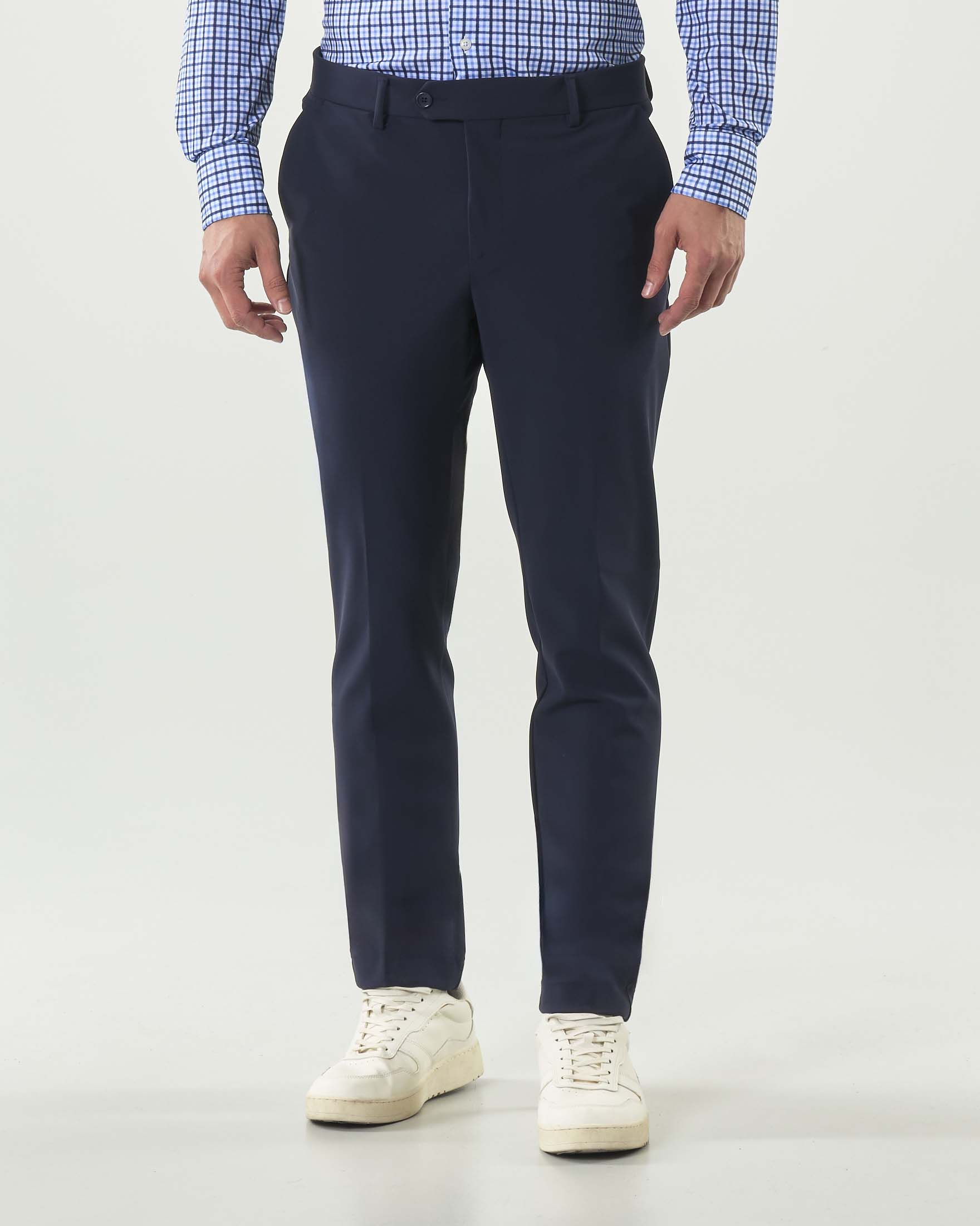 Pantalone chino Pellizzari blu in tessuto tecnico stretch image