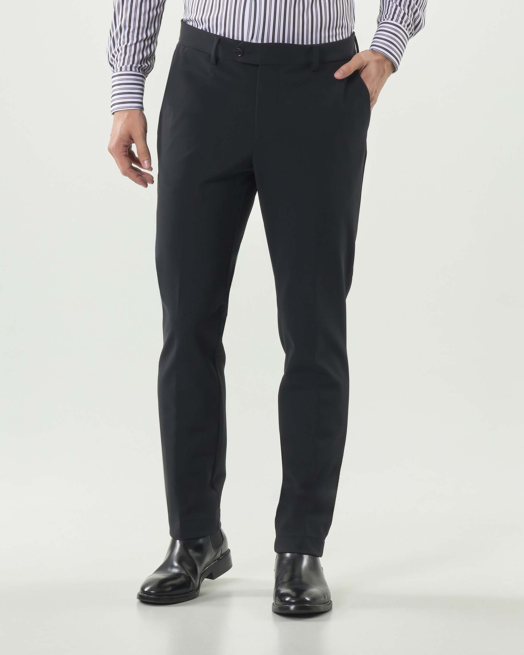 Pantalone chino Pellizzari nero in tessuto tecnico stretch image