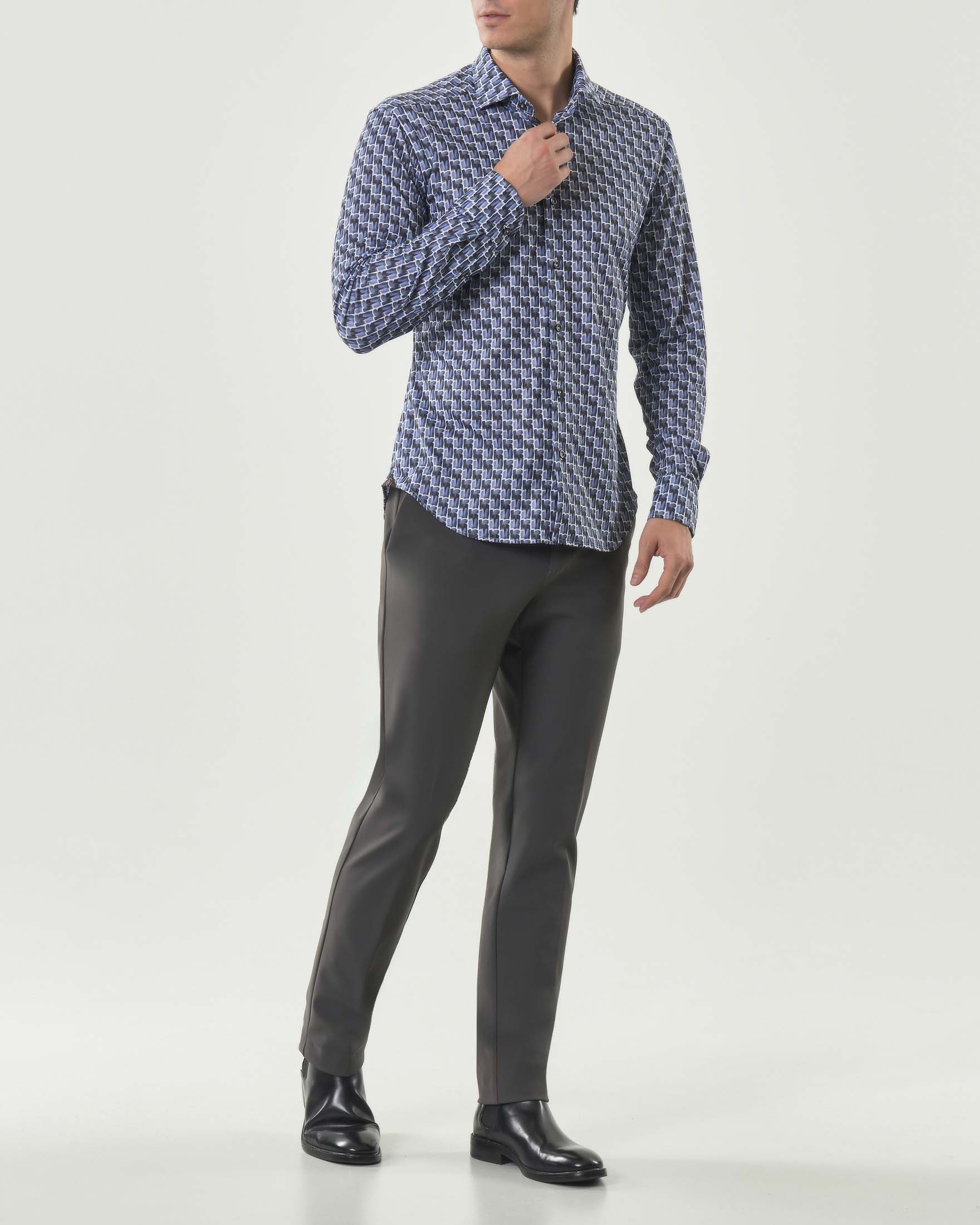 Pantalone chino Pellizzari marrone in tessuto tecnico stretch