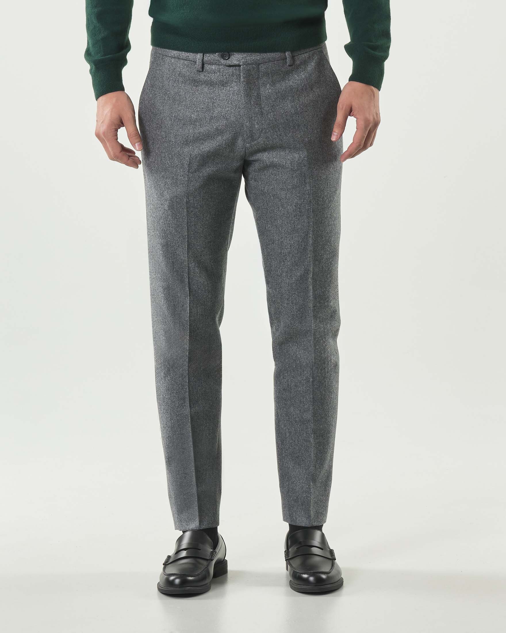 Pantalone chino Pellizzari grigio in tela di lana Barberis image