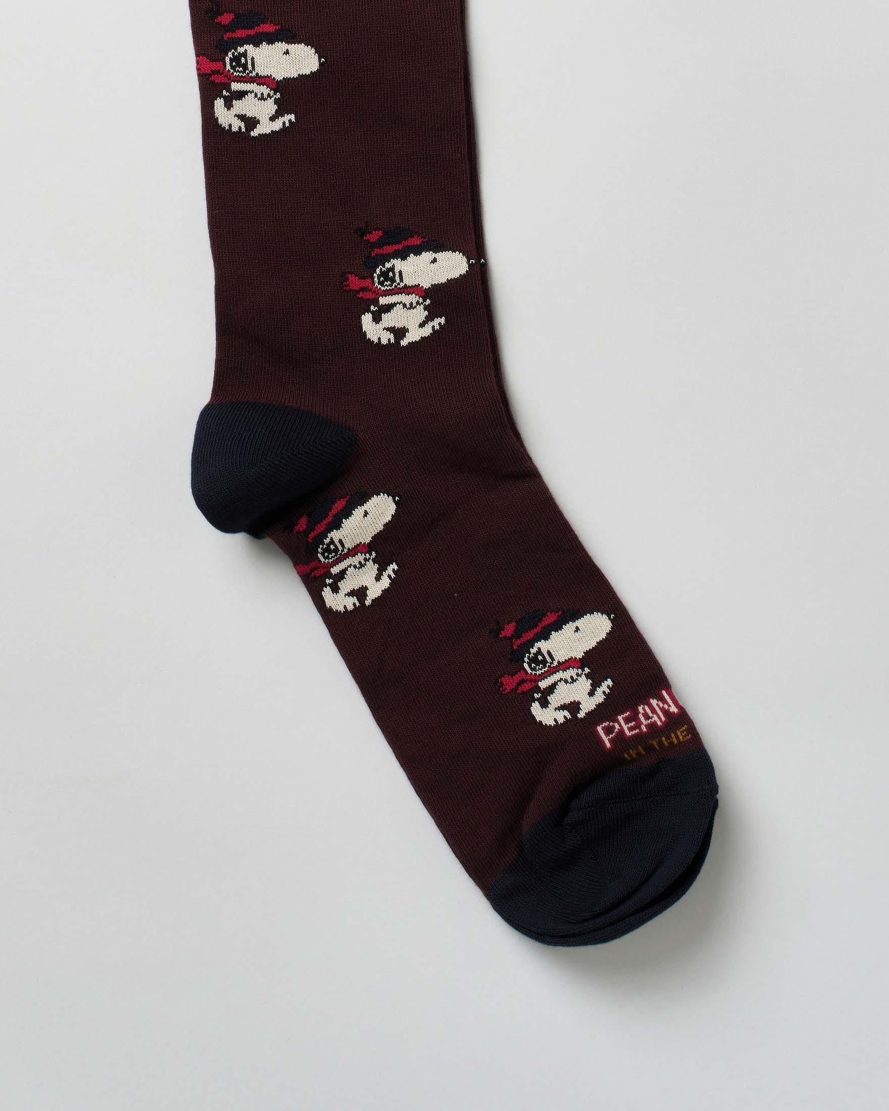Calzino In The Box lungo bordeaux in fantasia Snoopy