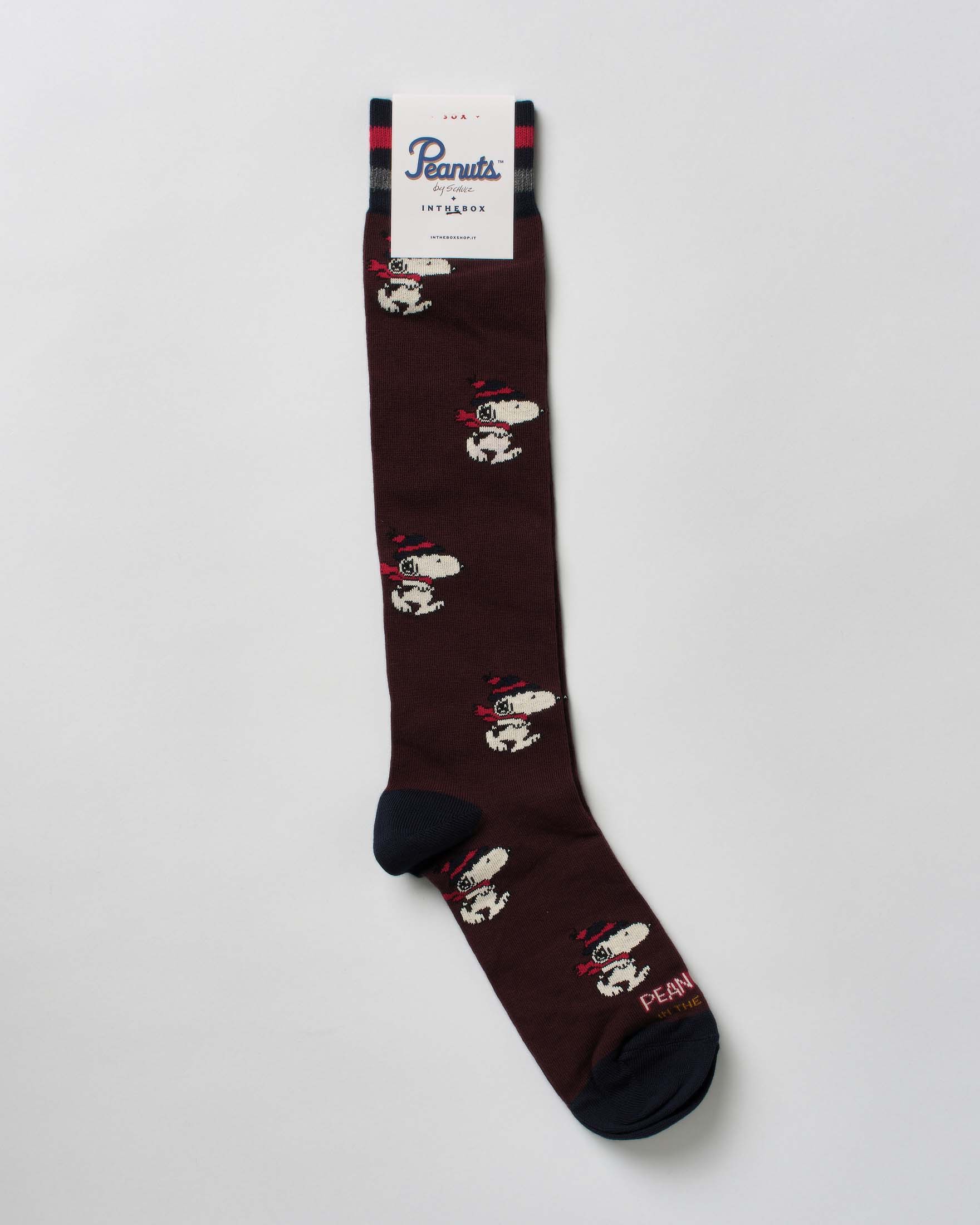 Calzino In The Box lungo bordeaux in fantasia Snoopy image