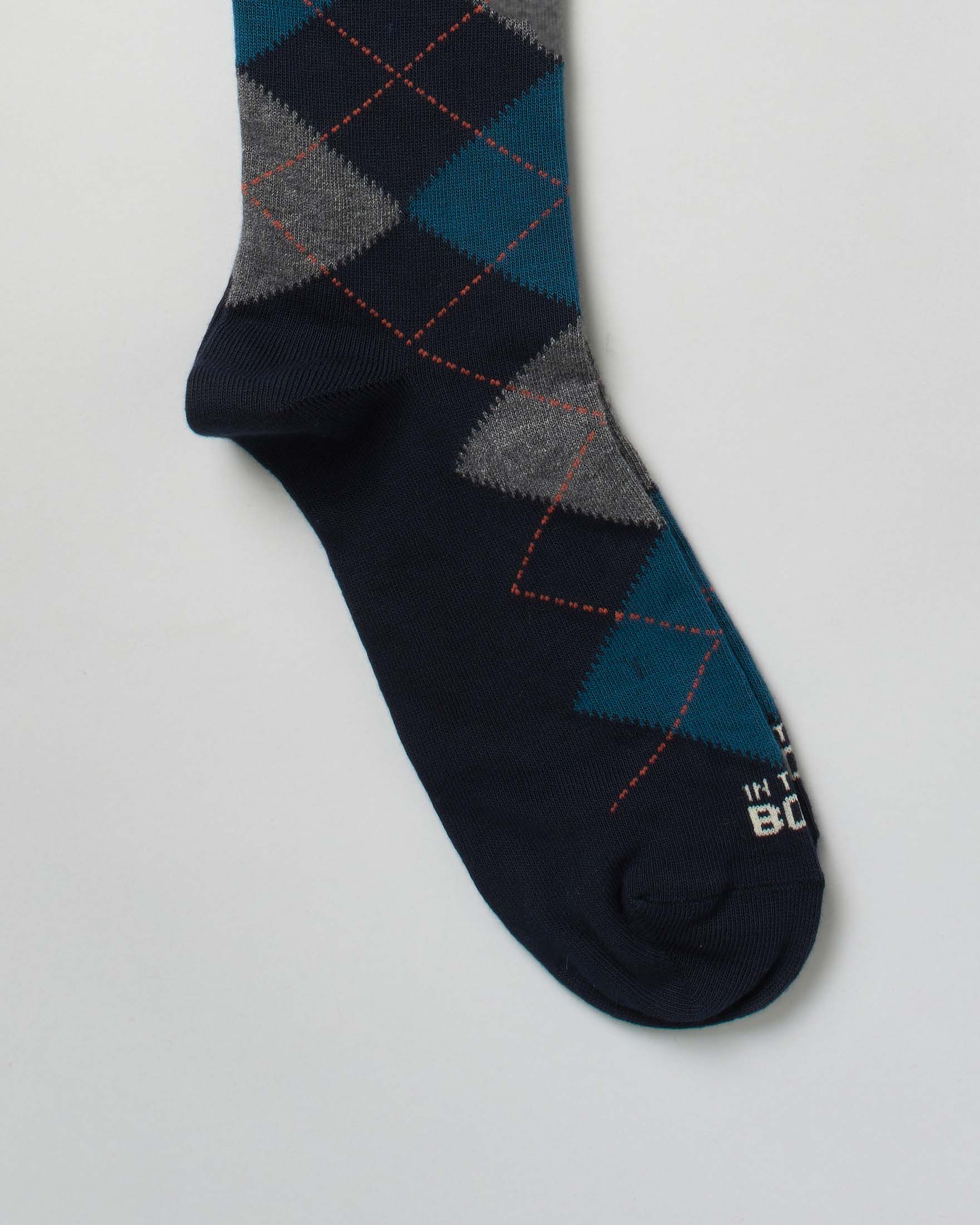 Calzino In The Box lungo in fantasia argyle blu grigia e ottanio image