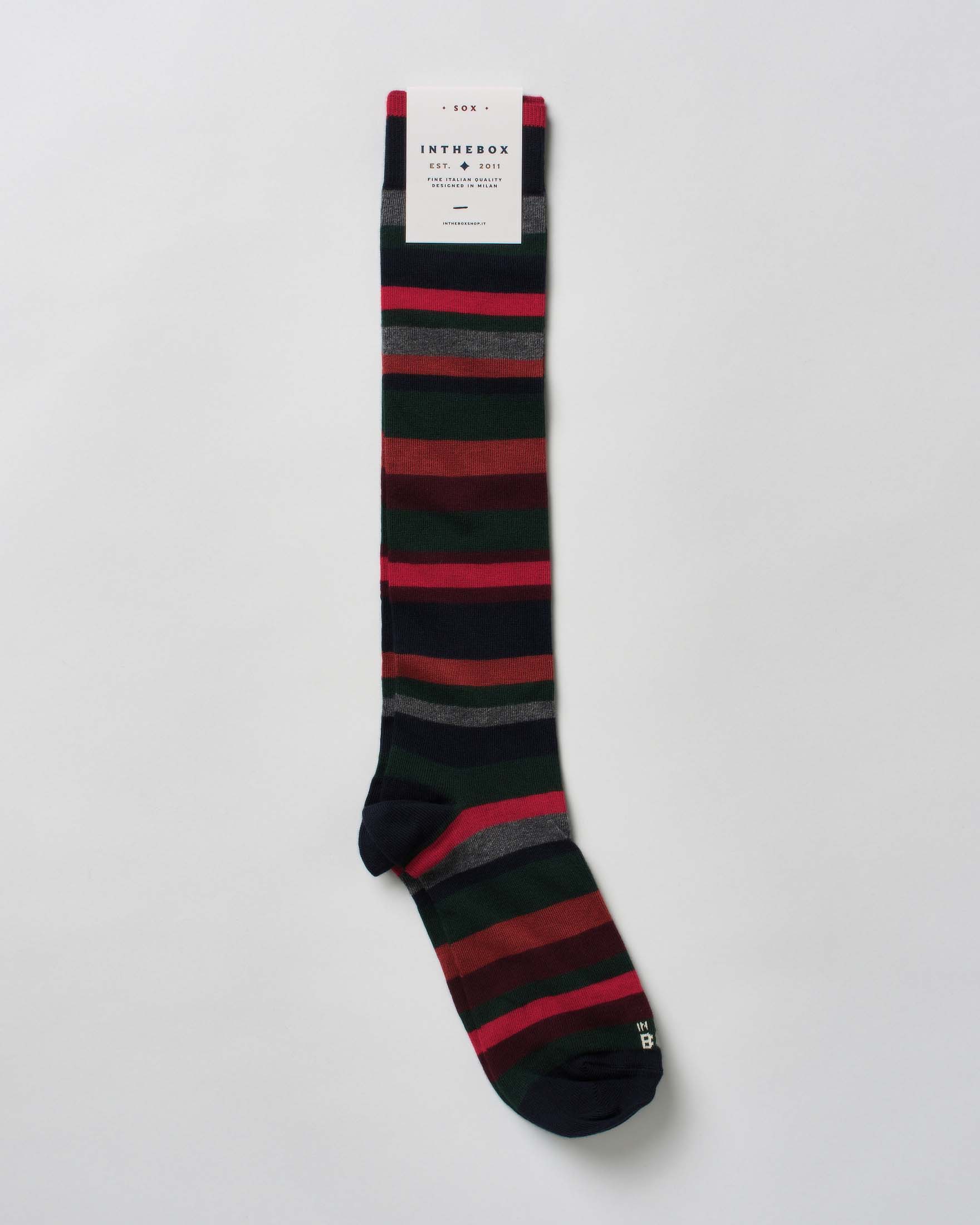 Calzino lungo In The Box in fantasia a righe multicolor