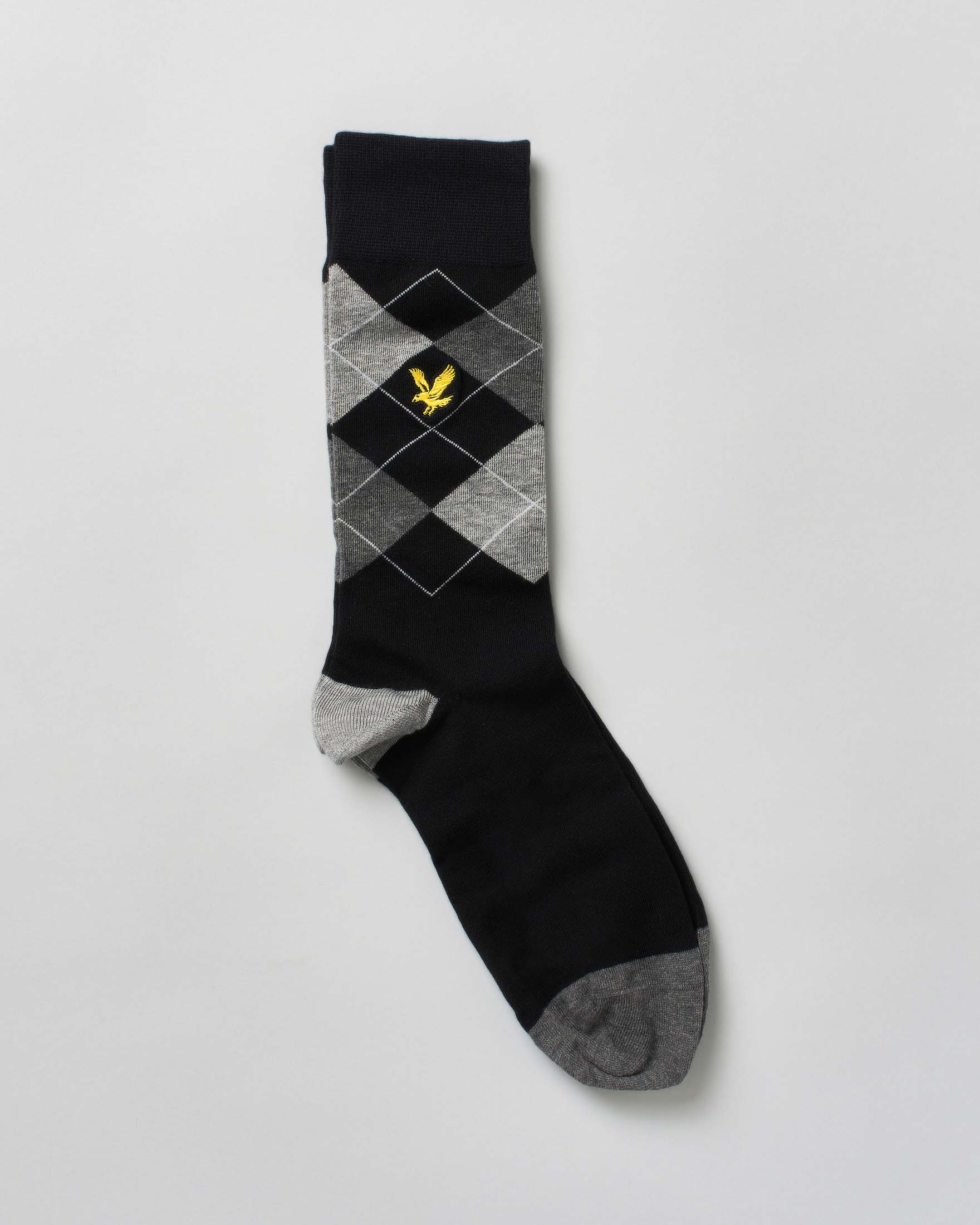 Set idea regalo Lyle & Scott di tre calzini tinta unita e in fantasia grigia e nera image