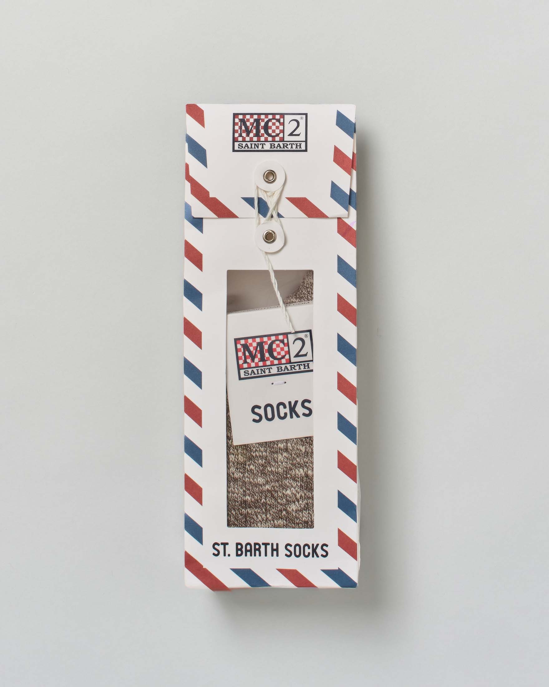 Calzini MC2 Saint Barth noce a costine in cotone elasticizzato melange