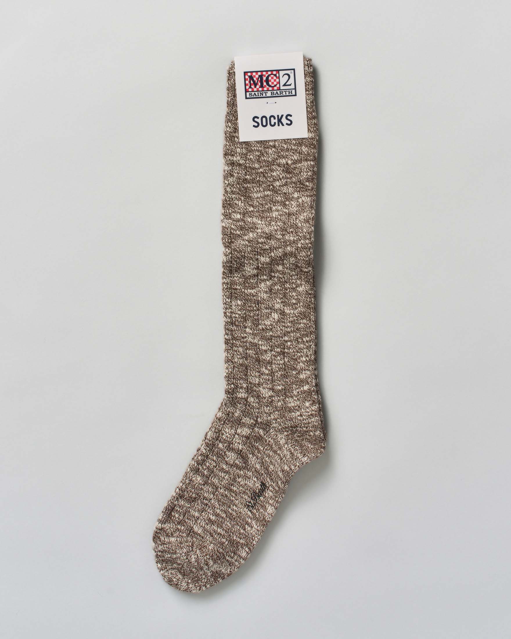 Calzini MC2 Saint Barth noce a costine in cotone elasticizzato melange image
