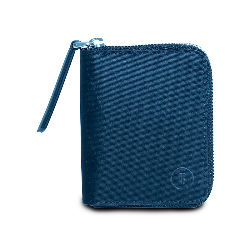 RDVO Zip Around – Portafoglio compatto con zip, tessuti sostenibili e slot carte Made in Italy