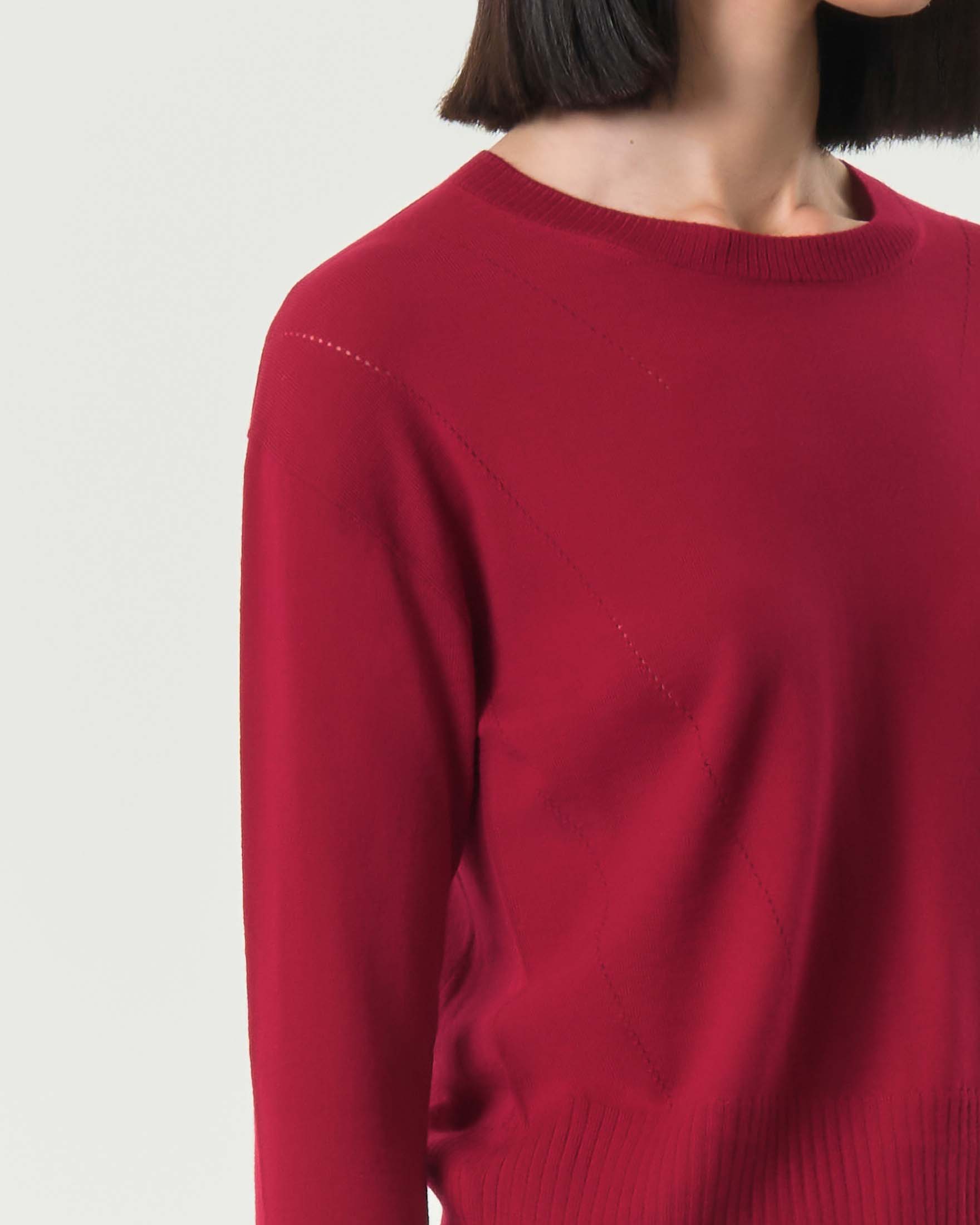 Maglia rossa Patrizia Pepe girocollo in pura lana pettinata image