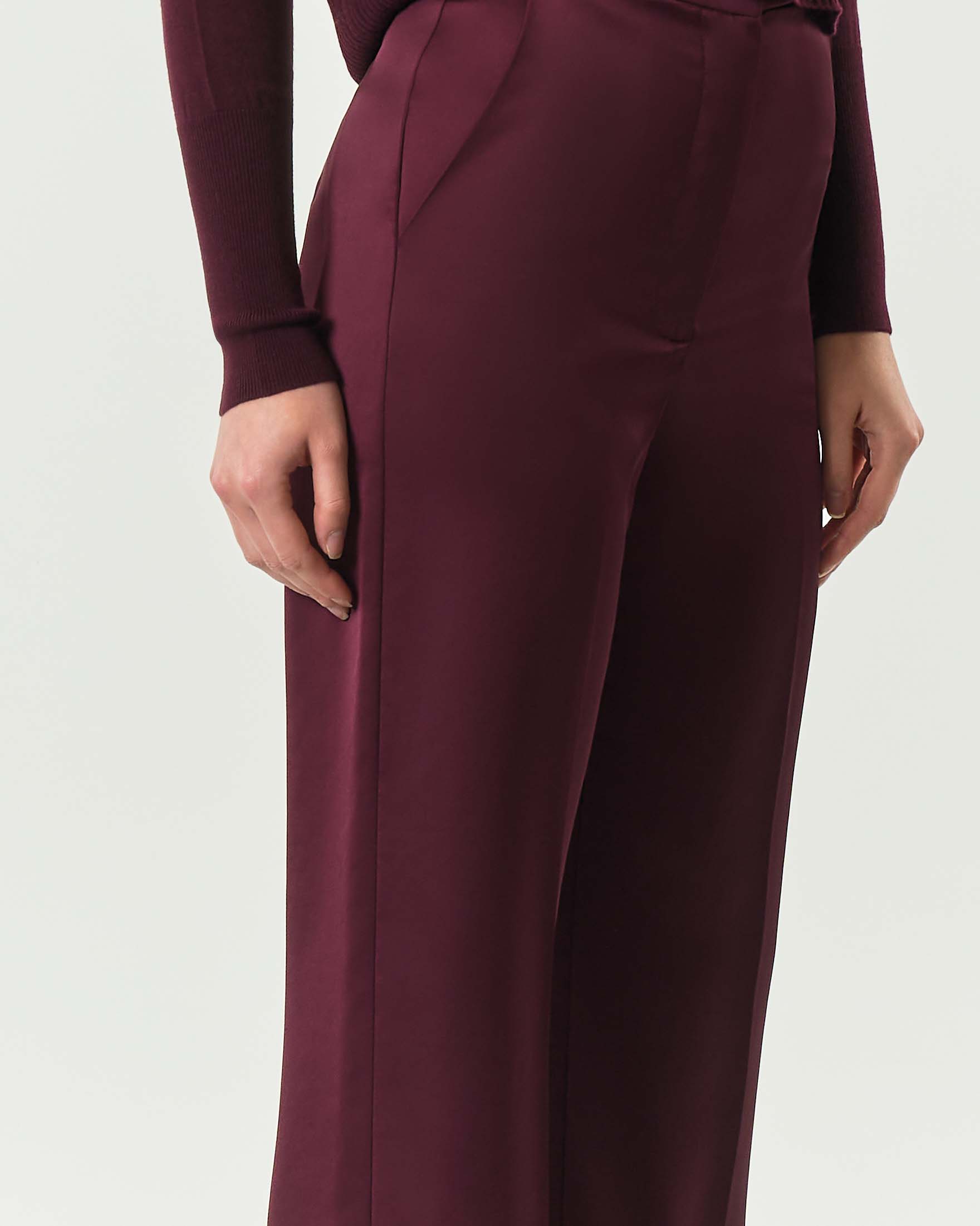 Pantalone palazzo bordeaux Patrizia Pepe in raso image