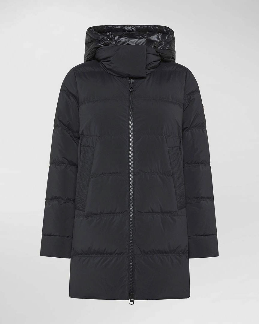 Piumino Unix midi Peuterey in tessuto mano pesca con cappuccio in nylon