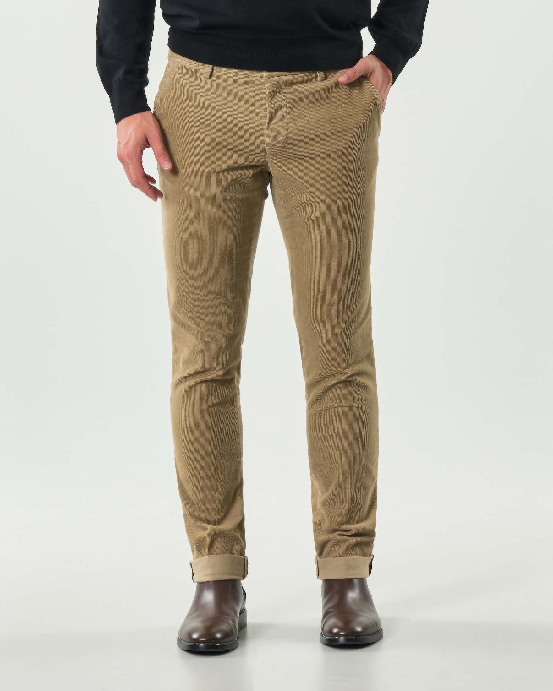 Pantalone chino Powell Levanto cammello in velluto di cotone stretch image
