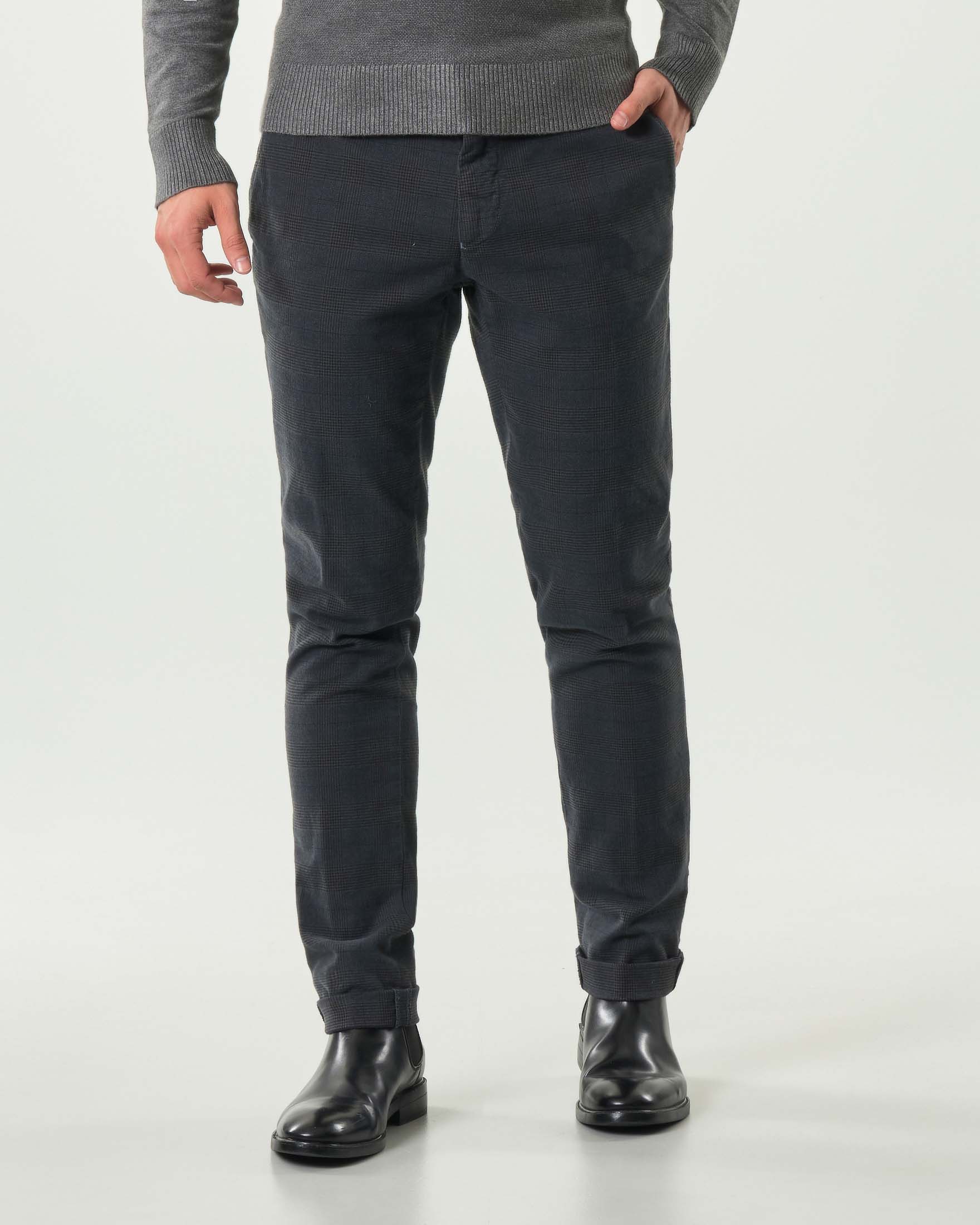 Pantalone chino Powell Levanto grigio antracite in cotone stretch principe di Galles image