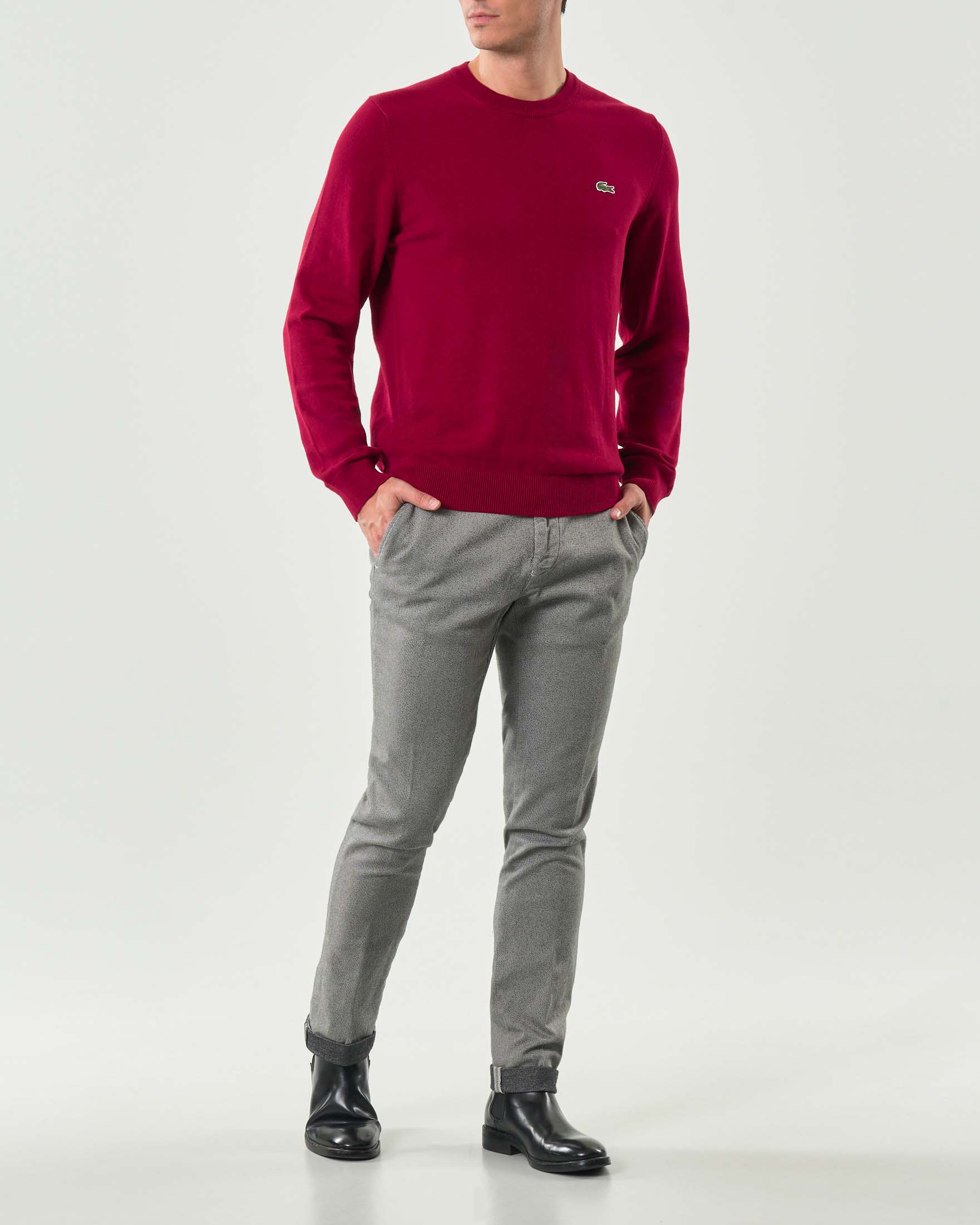 Pantalone chino Levanto grigio in tessuto diagonale di misto cotone e modal stretch