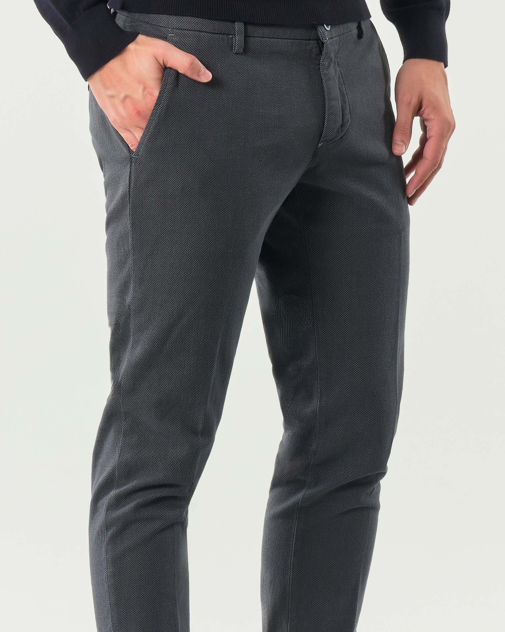 Pantaloni chino Powell Levanto blu indaco slim-fit in cotone stretch a occhio di pernice image