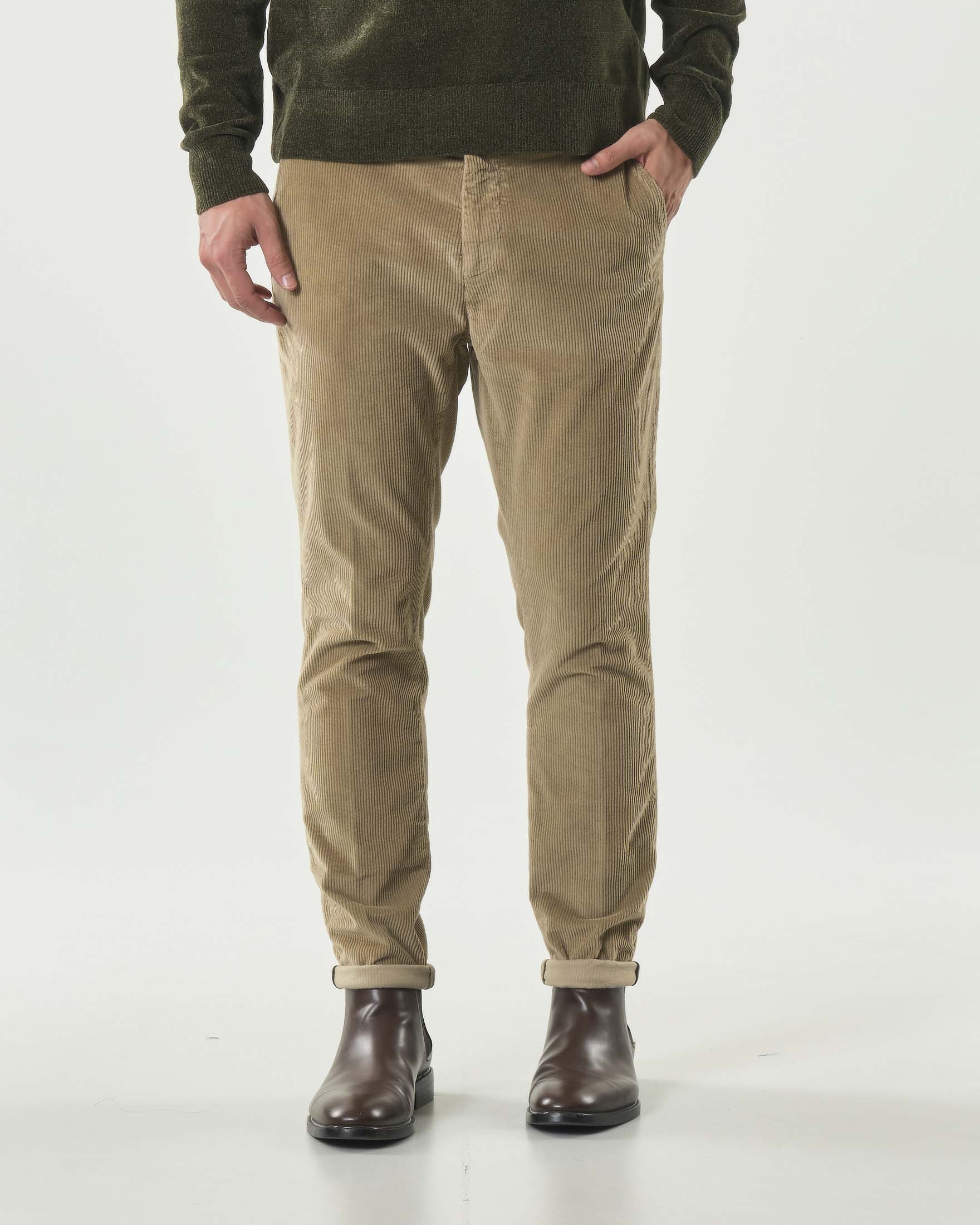 Pantalone chino Powell Osaka cammello in velluto di cotone stretch image