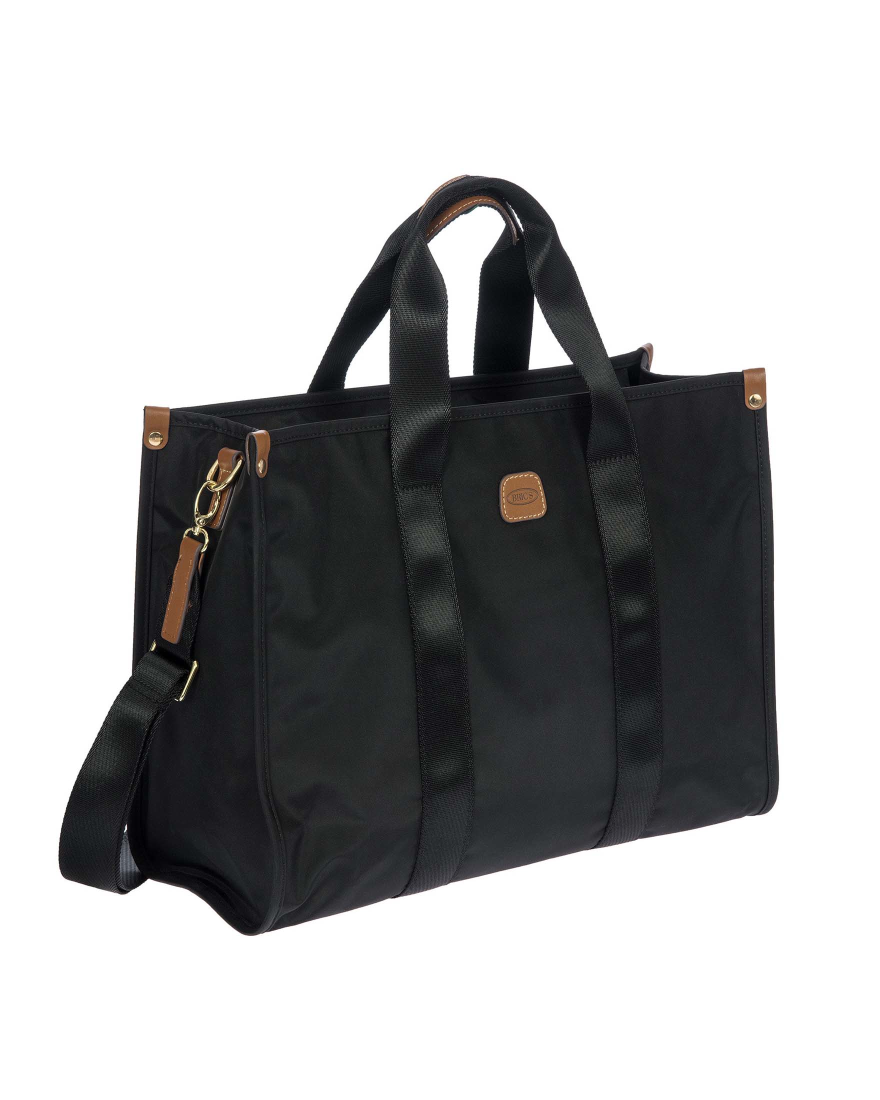 Borsza Opera Bag nera misura grande Bric's in nylon con manici in tessuto e tracolla più lunga rimovibile image