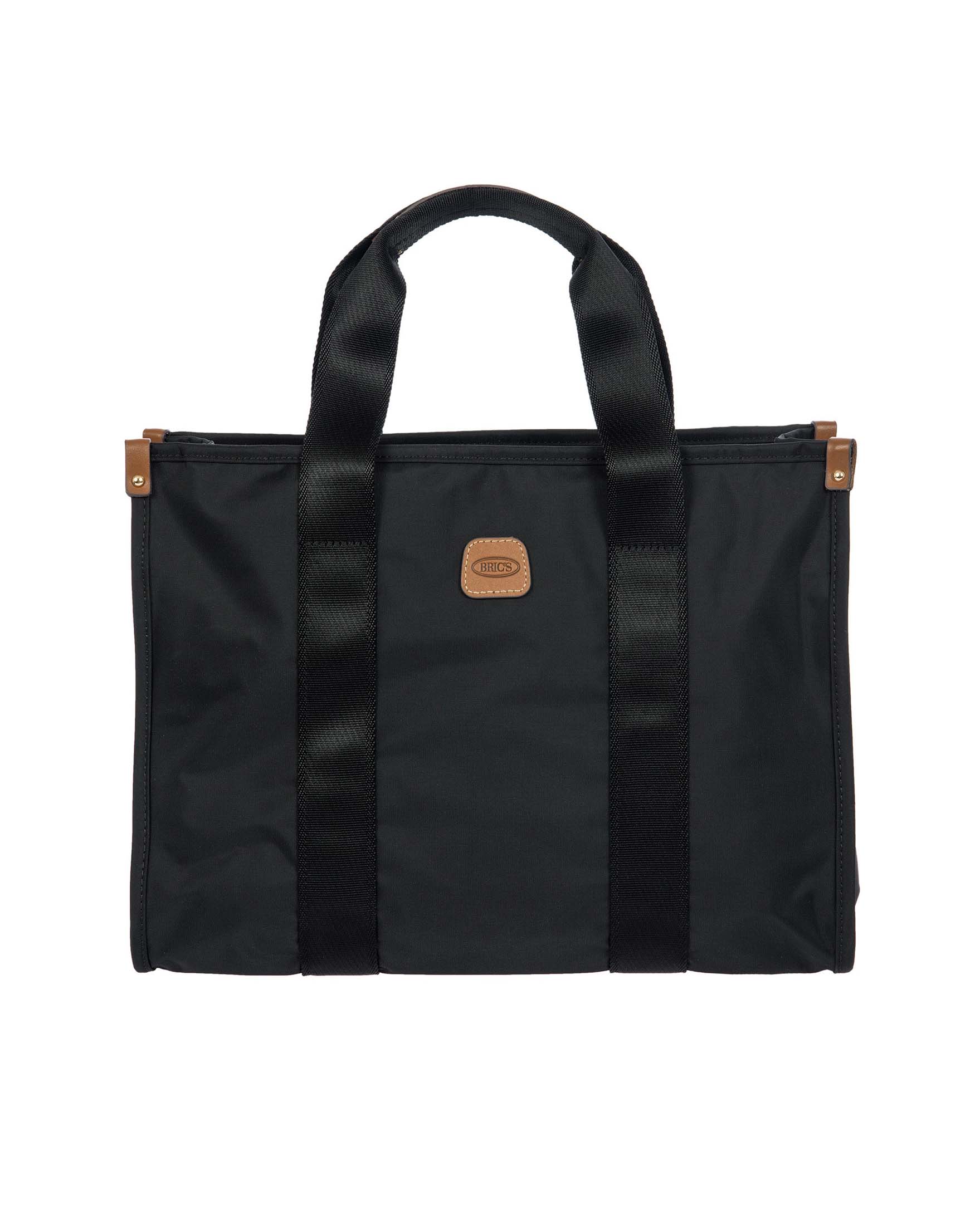 Borsza Opera Bag nera misura piccola Bric's in nylon con manici in tessuto e tracolla più lunga rimovibile