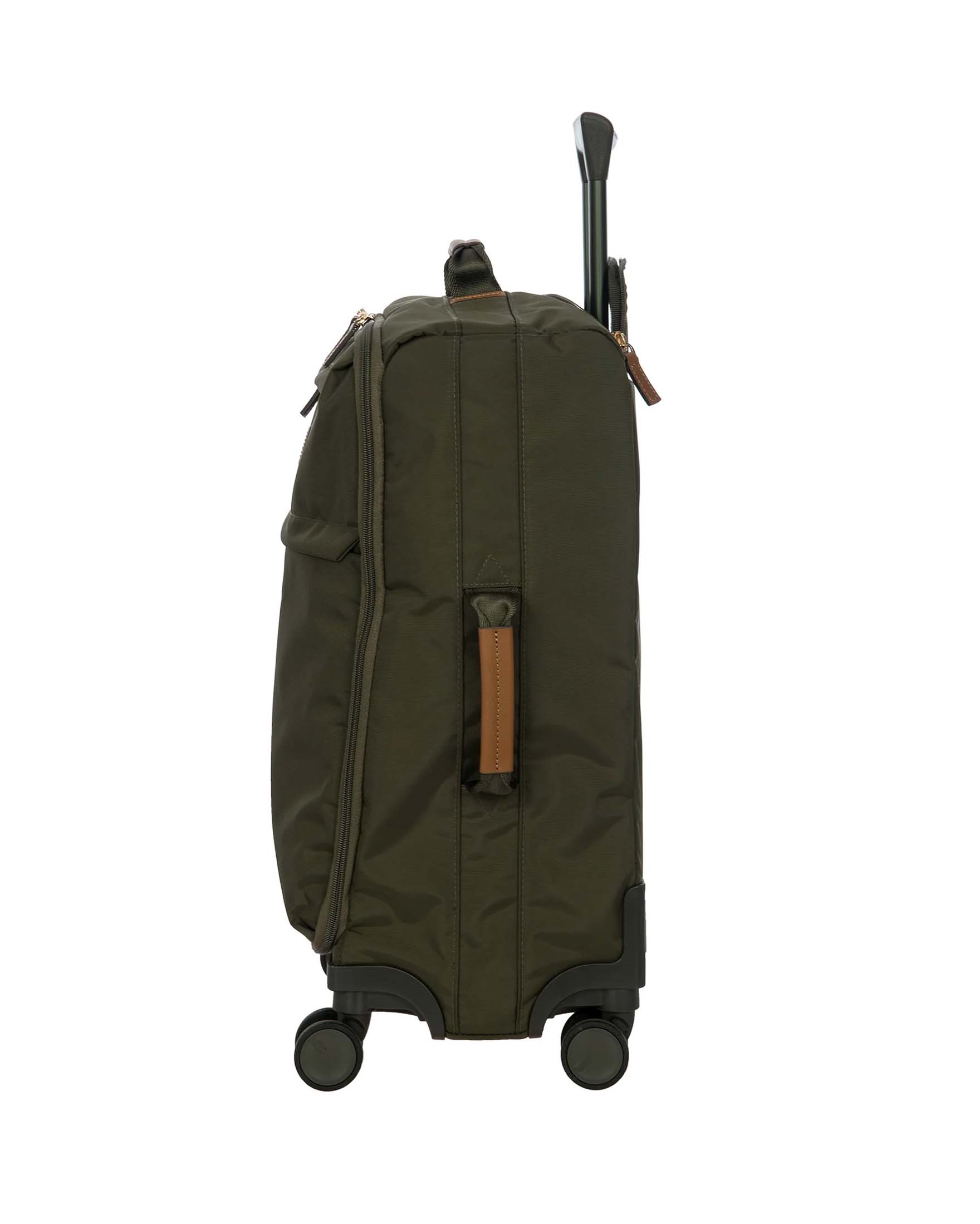 Trolley da cabina verde oliva Brics' con manico regolabile tasche esterne con cerniera