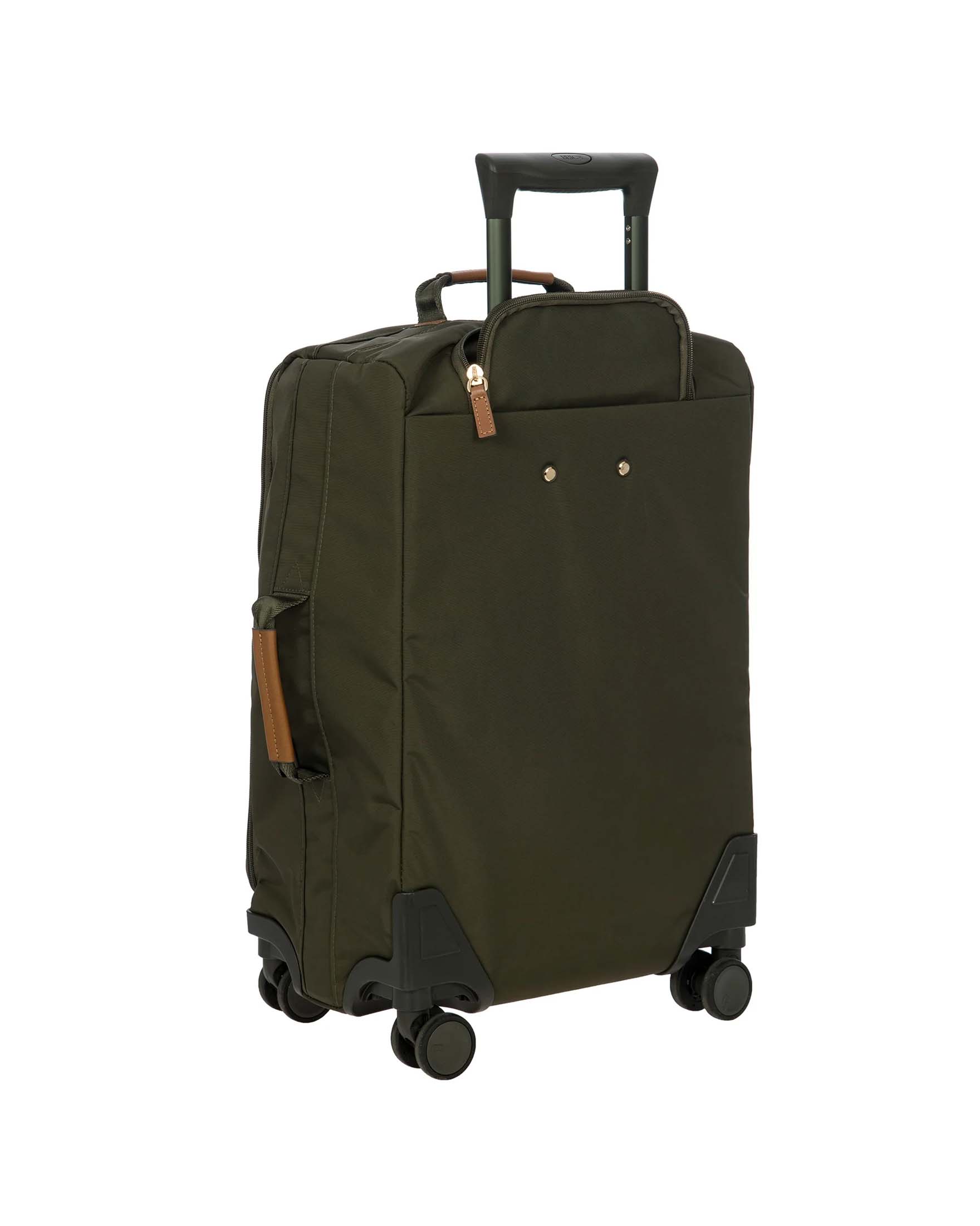 Trolley da cabina verde oliva Brics' con manico regolabile tasche esterne con cerniera