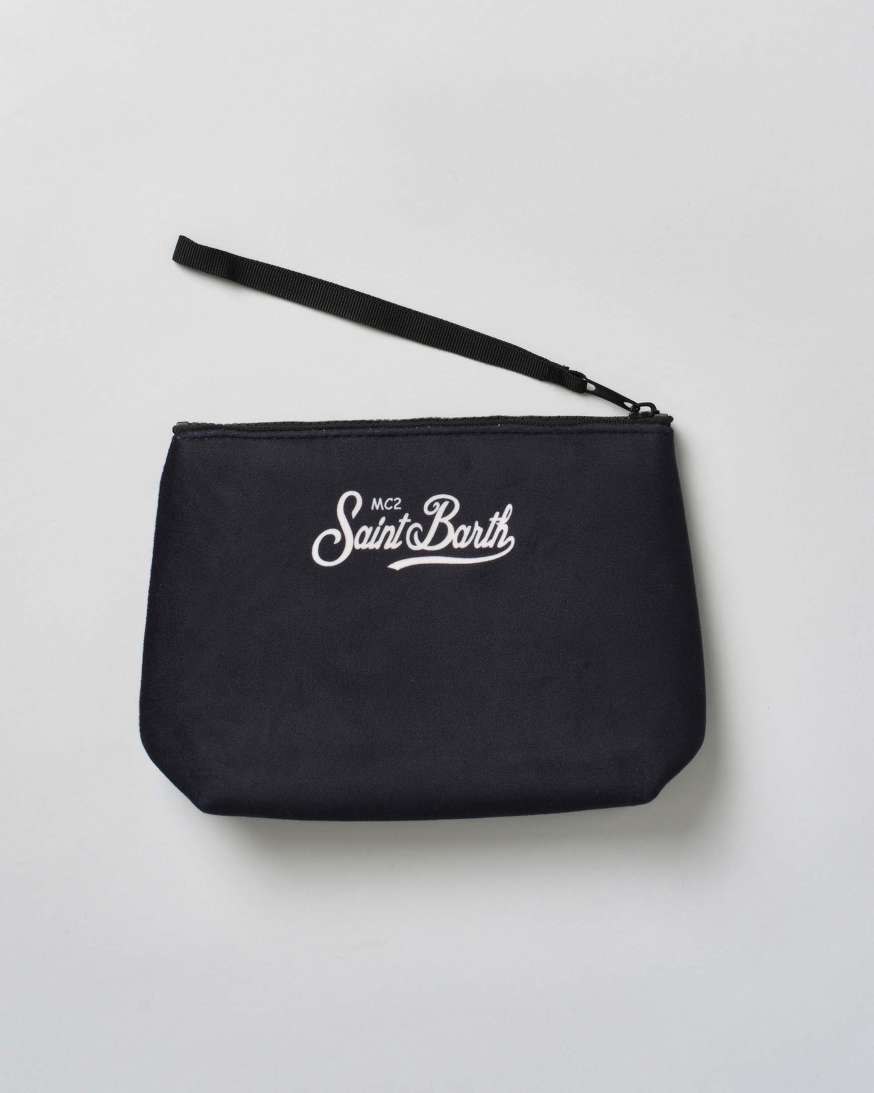 Pochette MC2 Saint Barth nera con cuore e scritta Aprè ski stampate image