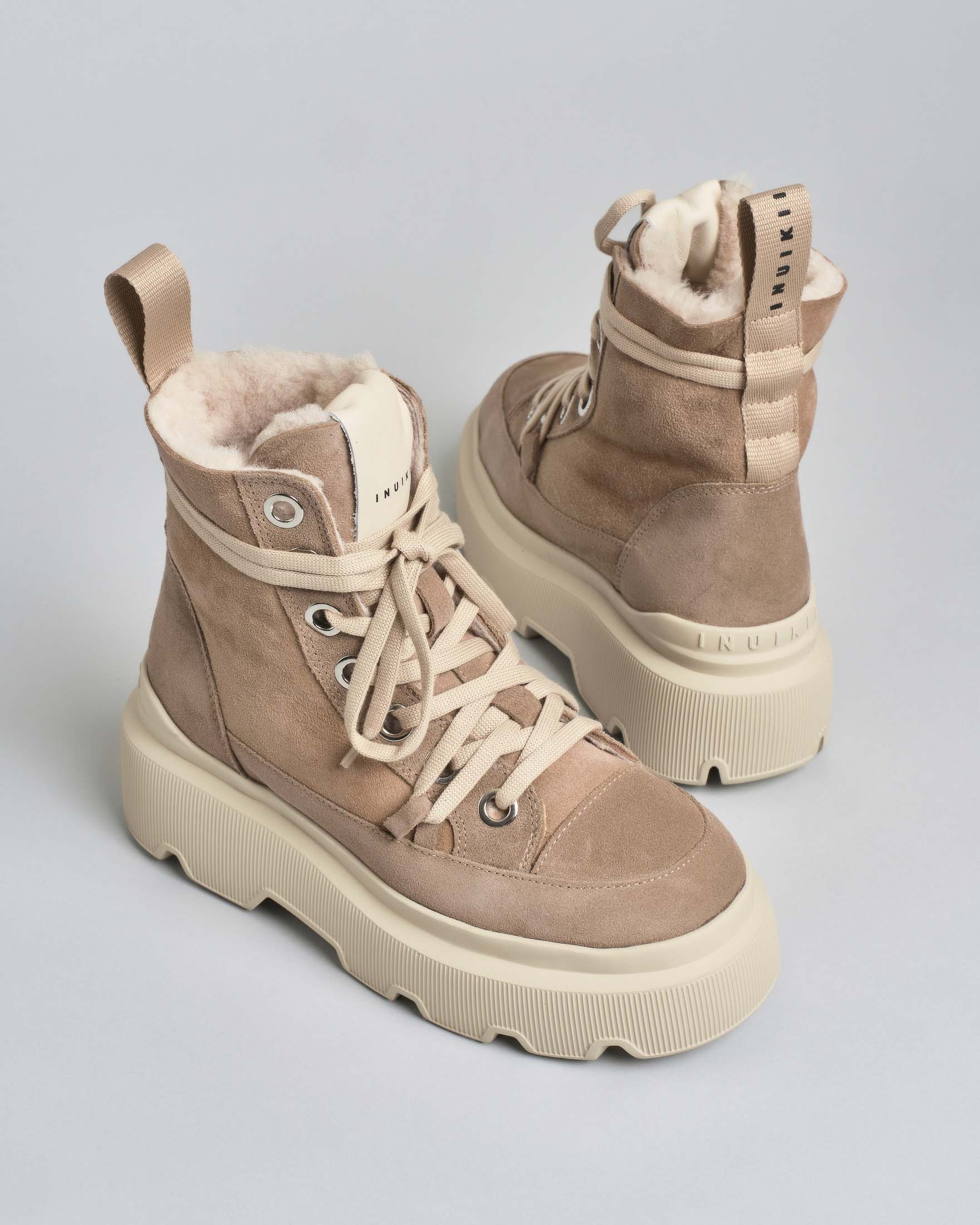 Boot Matilda Shearling Light beige Inuikii con suola chunchy color avorio image