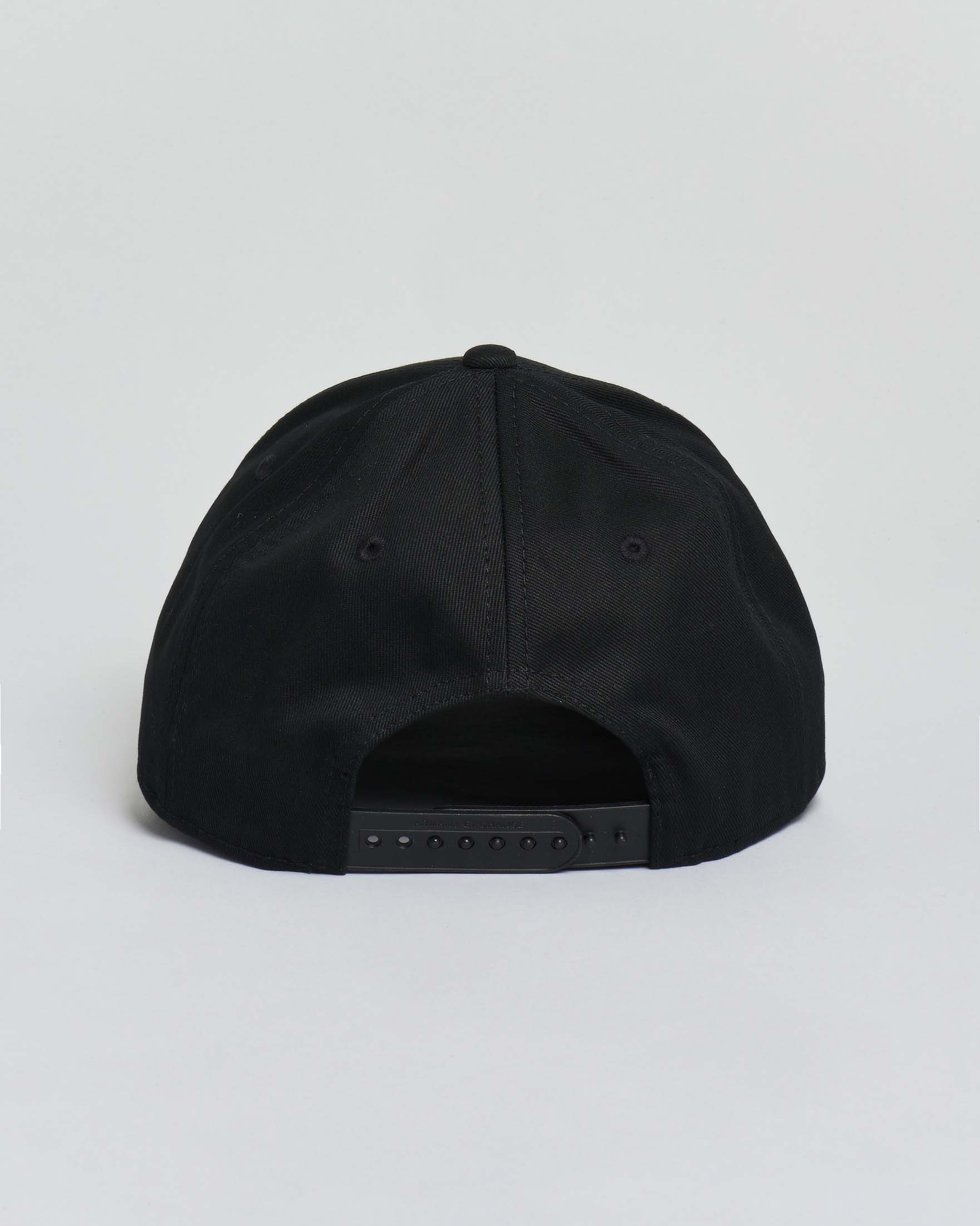 Berretto nero Armani Exchange in cotone con scritta logo gommato effetto marmo image