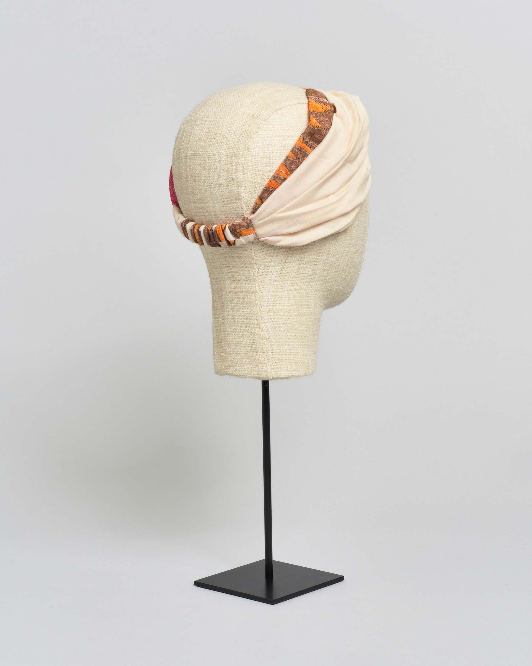 Fascia per capelli ecrù e rosa One Hundred Stars a fantasia in misto modal e cupr image