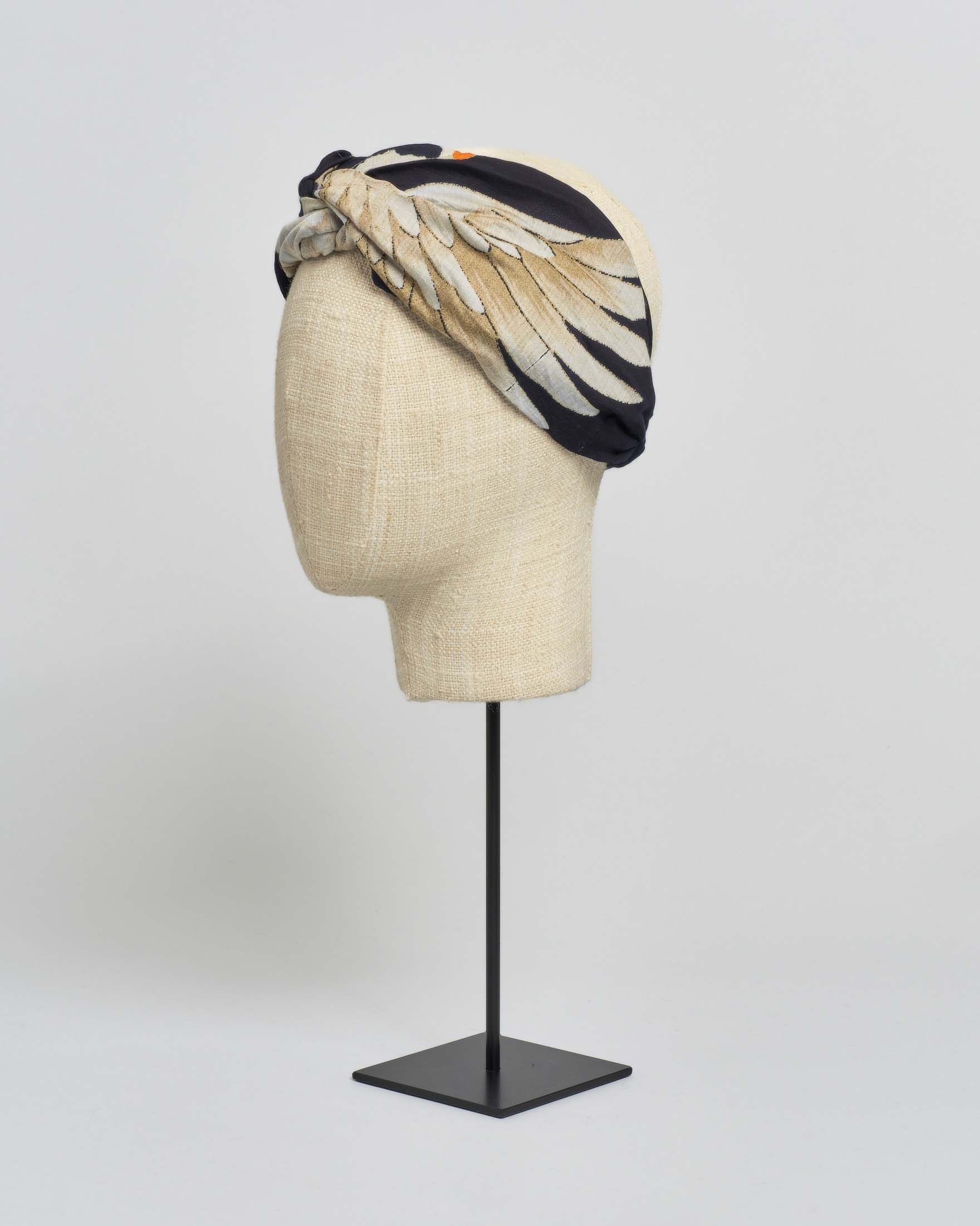 Fascia per capelli nera One Hundred Stars a fantasia cicogne in misto modal e cupr