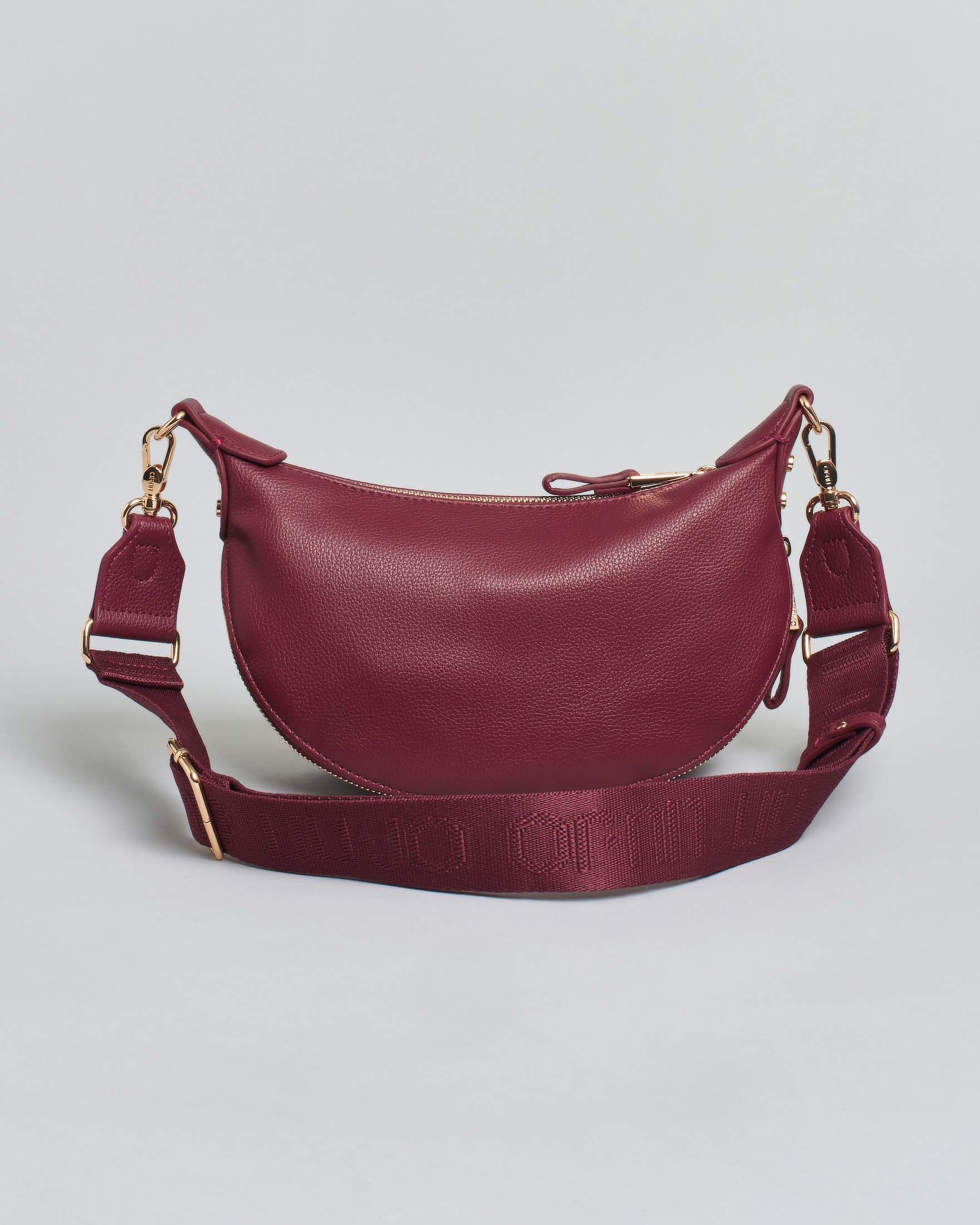 Borsa hobo Liu Jo Accessories bordeaux in similpelle con logo lettering metallico