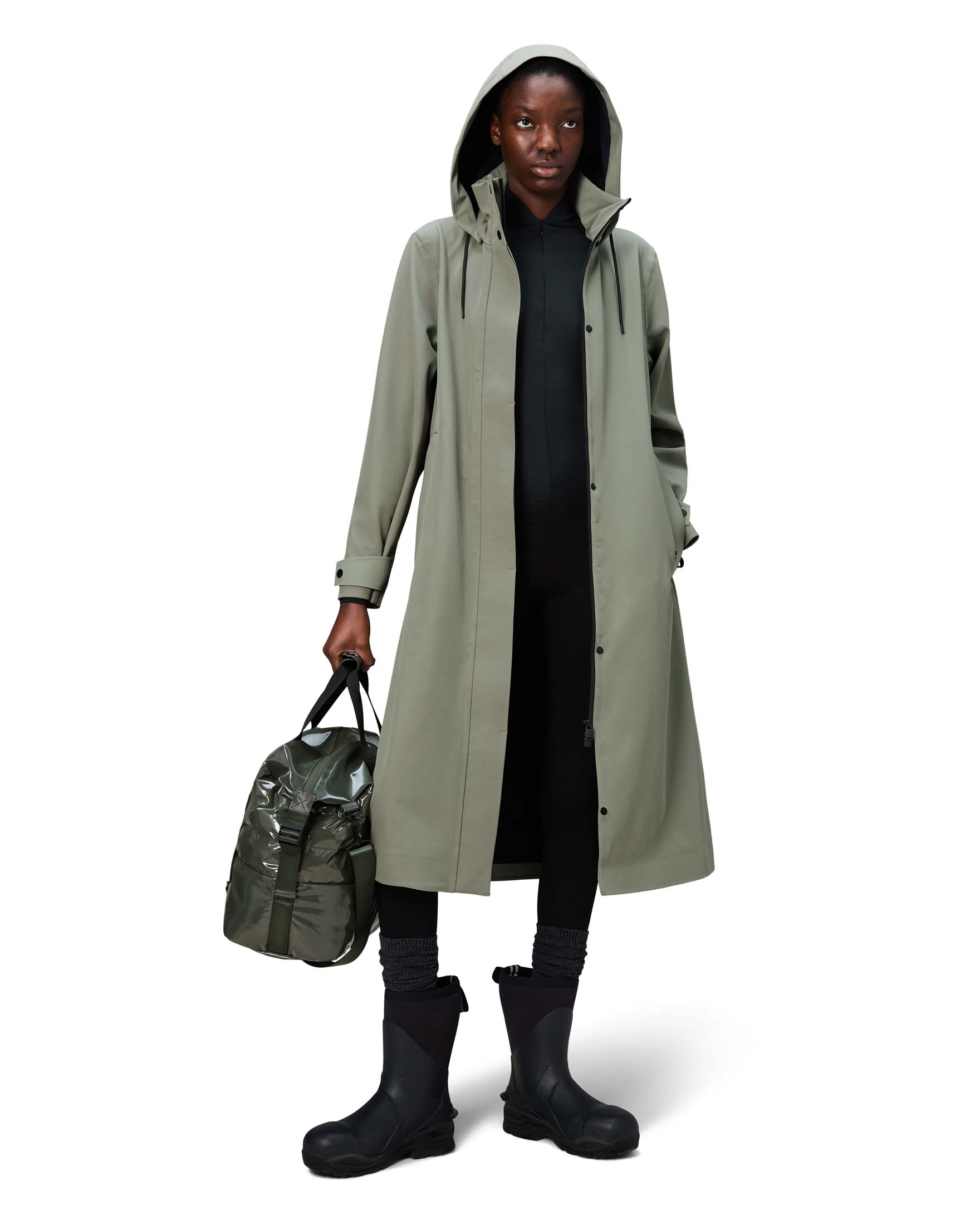 Suva Vision Softshell A-Line W Jacket verde salvia con cappuccio e collo alto