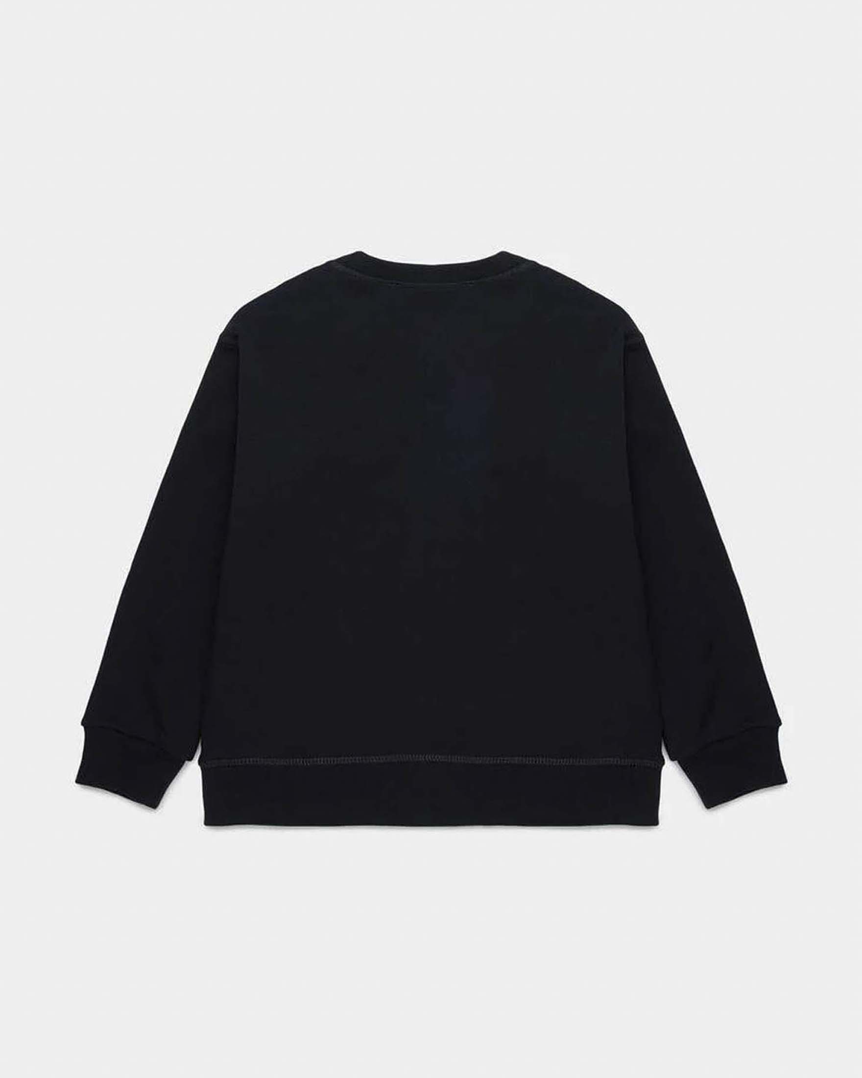 Felpa Dsquared2 nera in puro cotone con mini logo bianco image