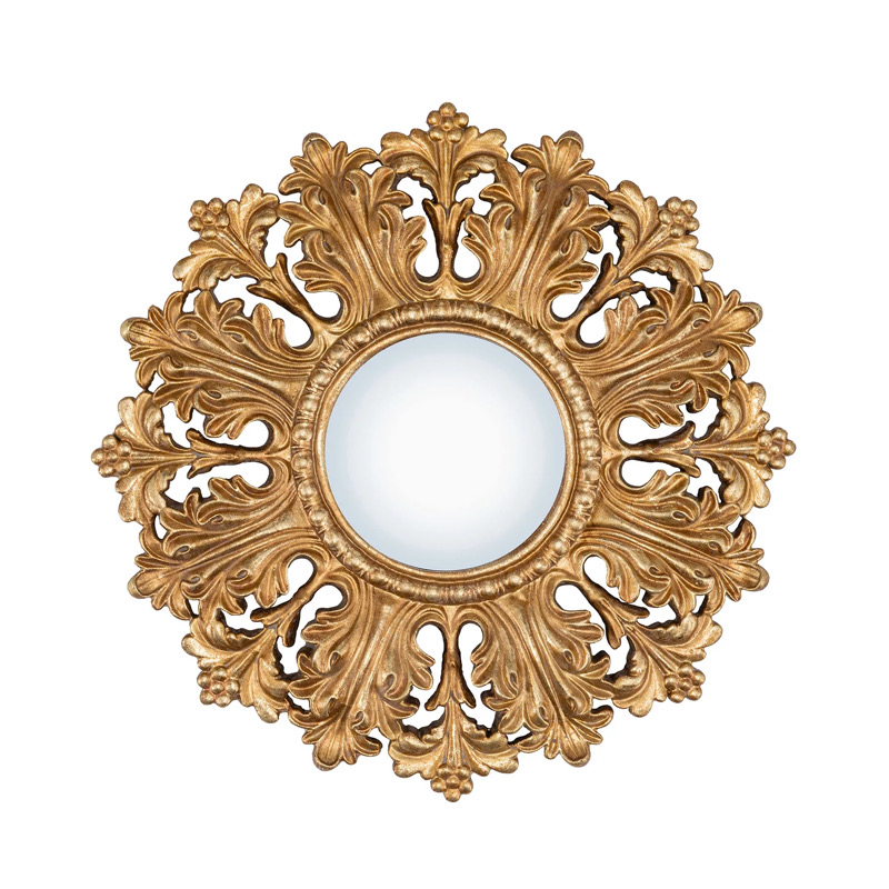 Specchio Tondo Convesso Reame Acanto Oro d.20