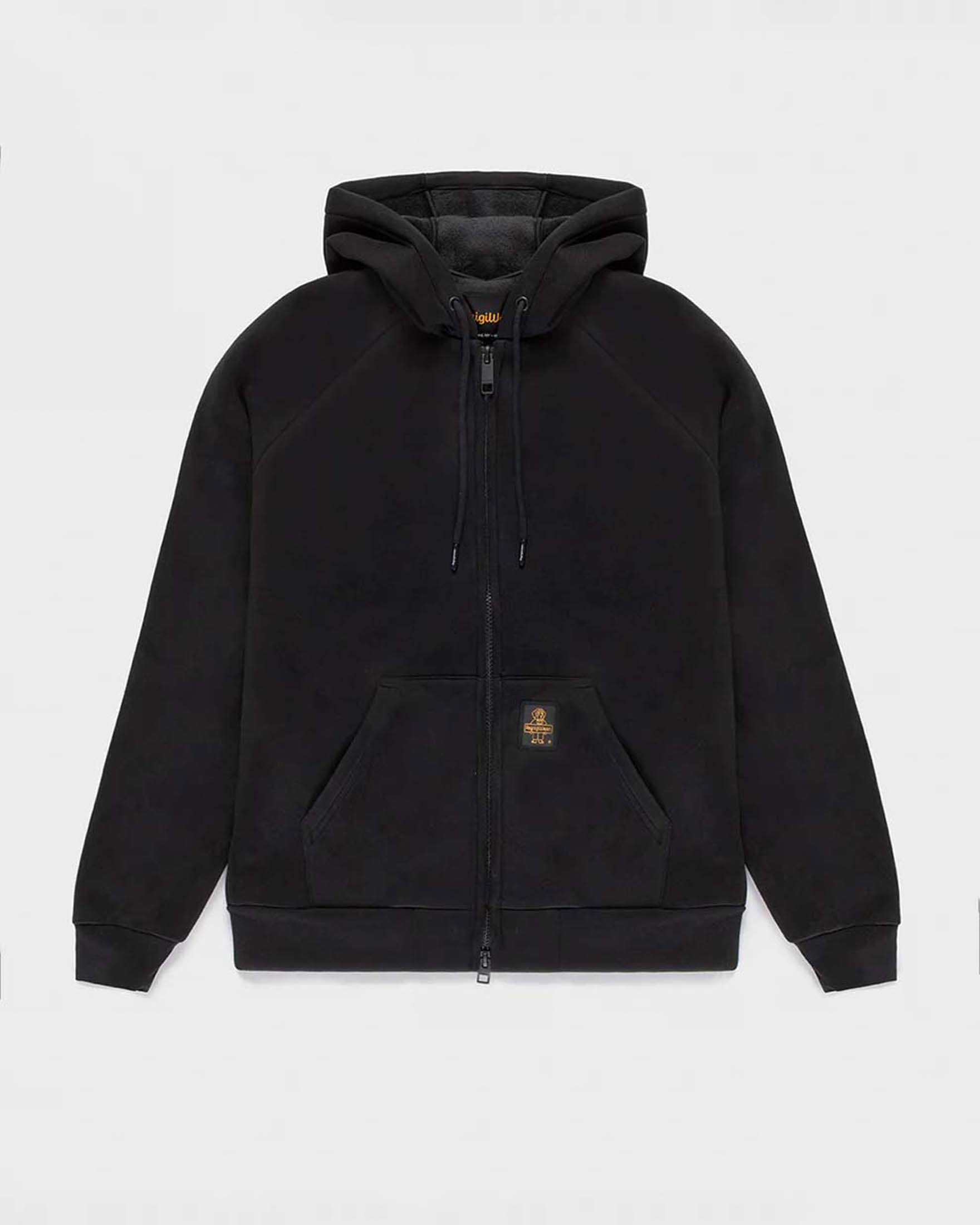 Felpa nera Frankie Fleece in tessuto scuba con cappuccio