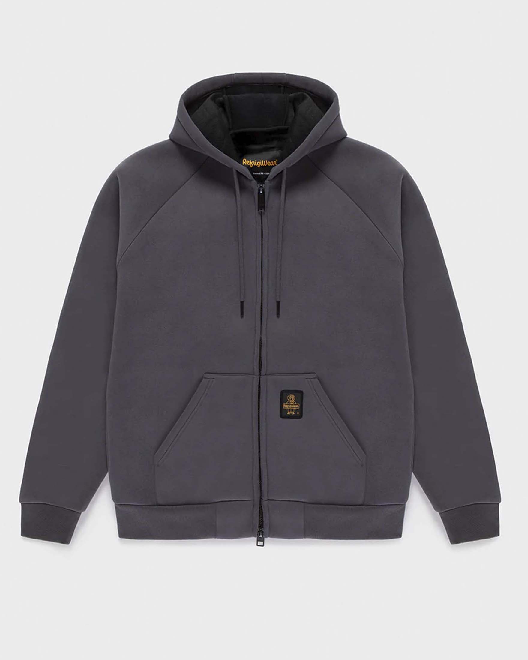 Felpa Refrigiwear antracite Frankie Fleece in tessuto scuba con cappuccio
