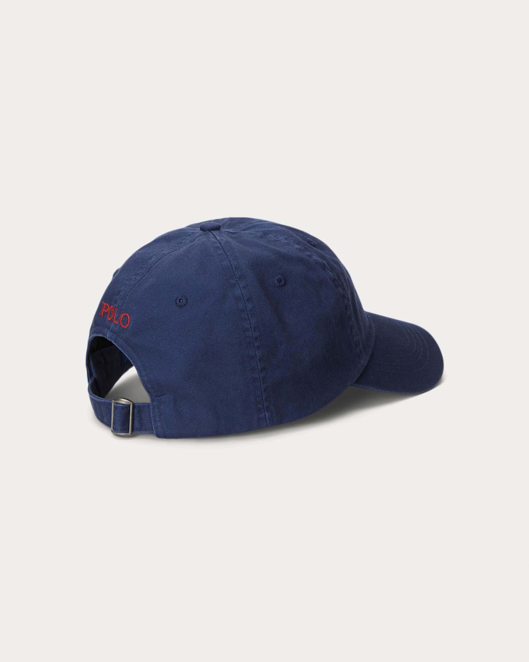 Cappellino blu navy Polo Ralph Lauren in cotone con logo ricamato sul frontino a contrasto di colore image