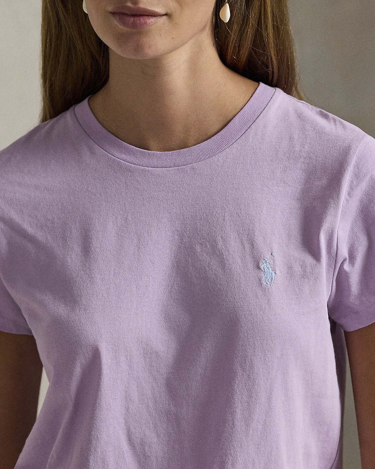 Moda donna casual scollo a V giù manica corta top t-shirt 2 maniche, Viola, L